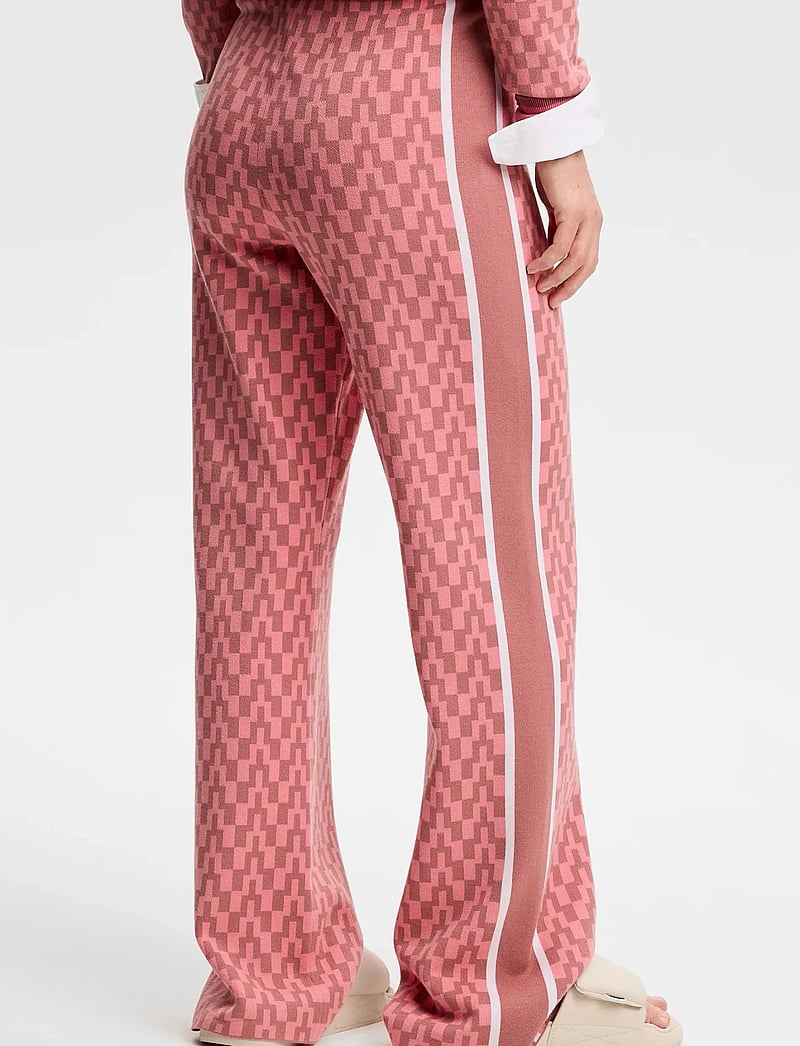 J. Lindeberg - Kera Knitted Jacquard Pant - bukser med brede ben - bridge stack rose m - 3