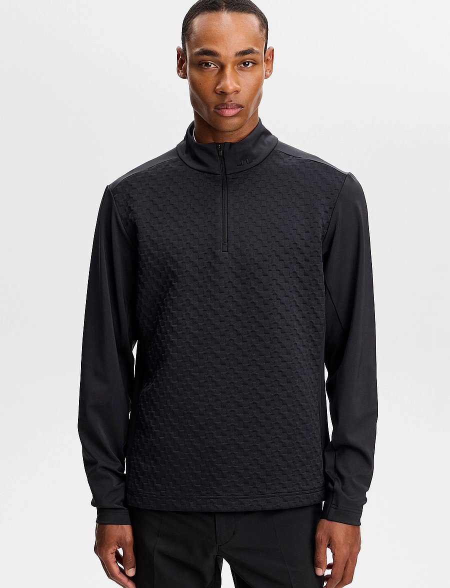 J. Lindeberg - LASSY QUARTER ZIP MID LAYER - fleece og mellemlag - black - 0