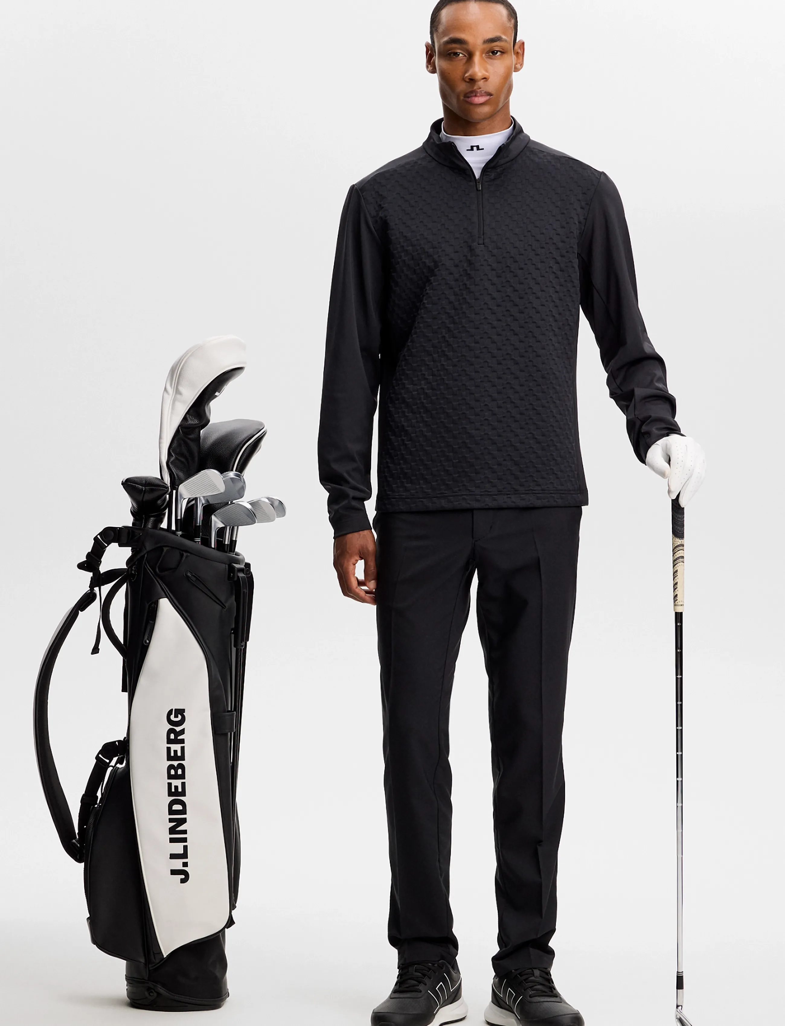 J. Lindeberg - LASSY QUARTER ZIP MID LAYER - fleece og mellemlag - black - 4