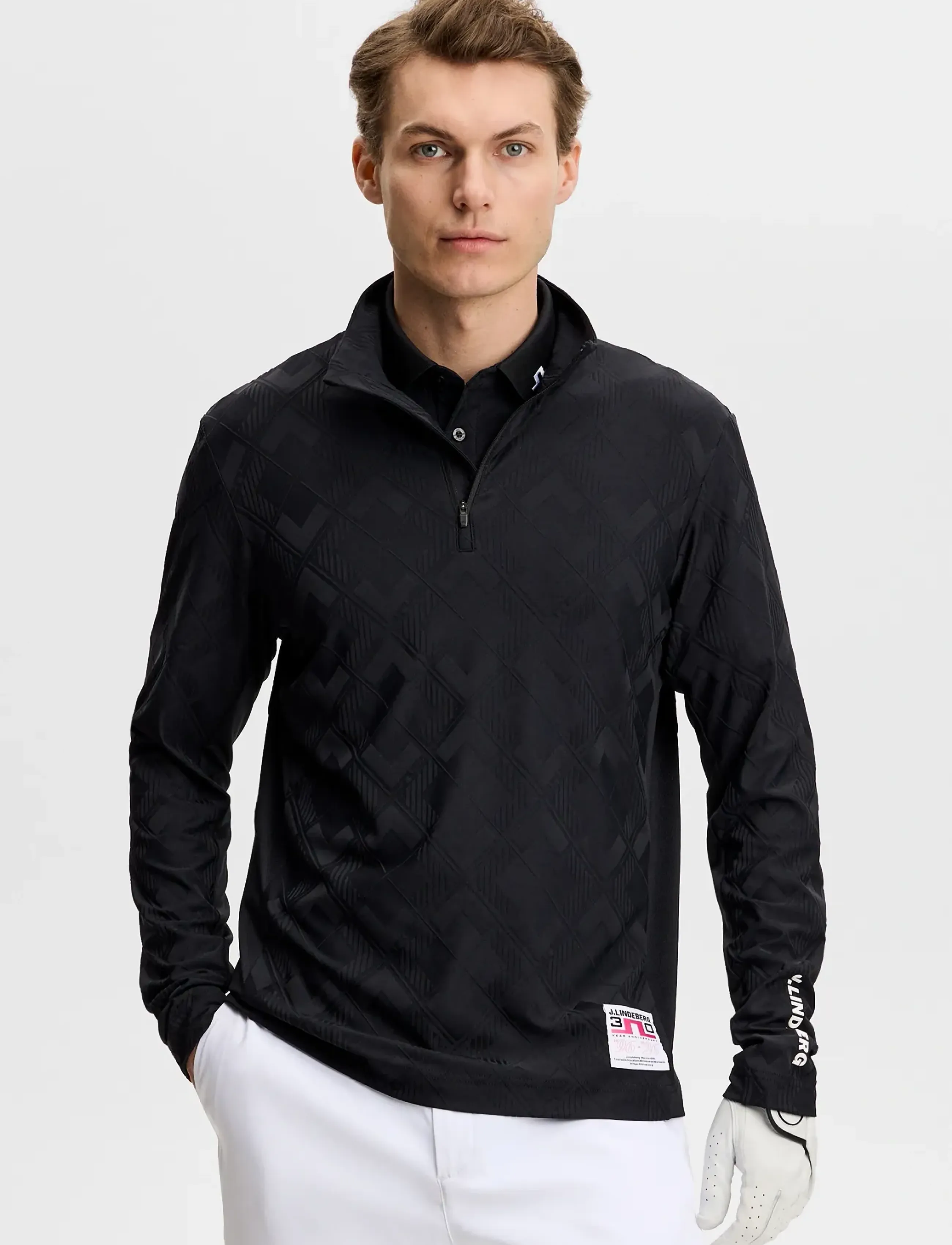 J. Lindeberg 30Y Matthew Midlayer, Mænd, Langærmet Midlayer, Sort, Str: XL