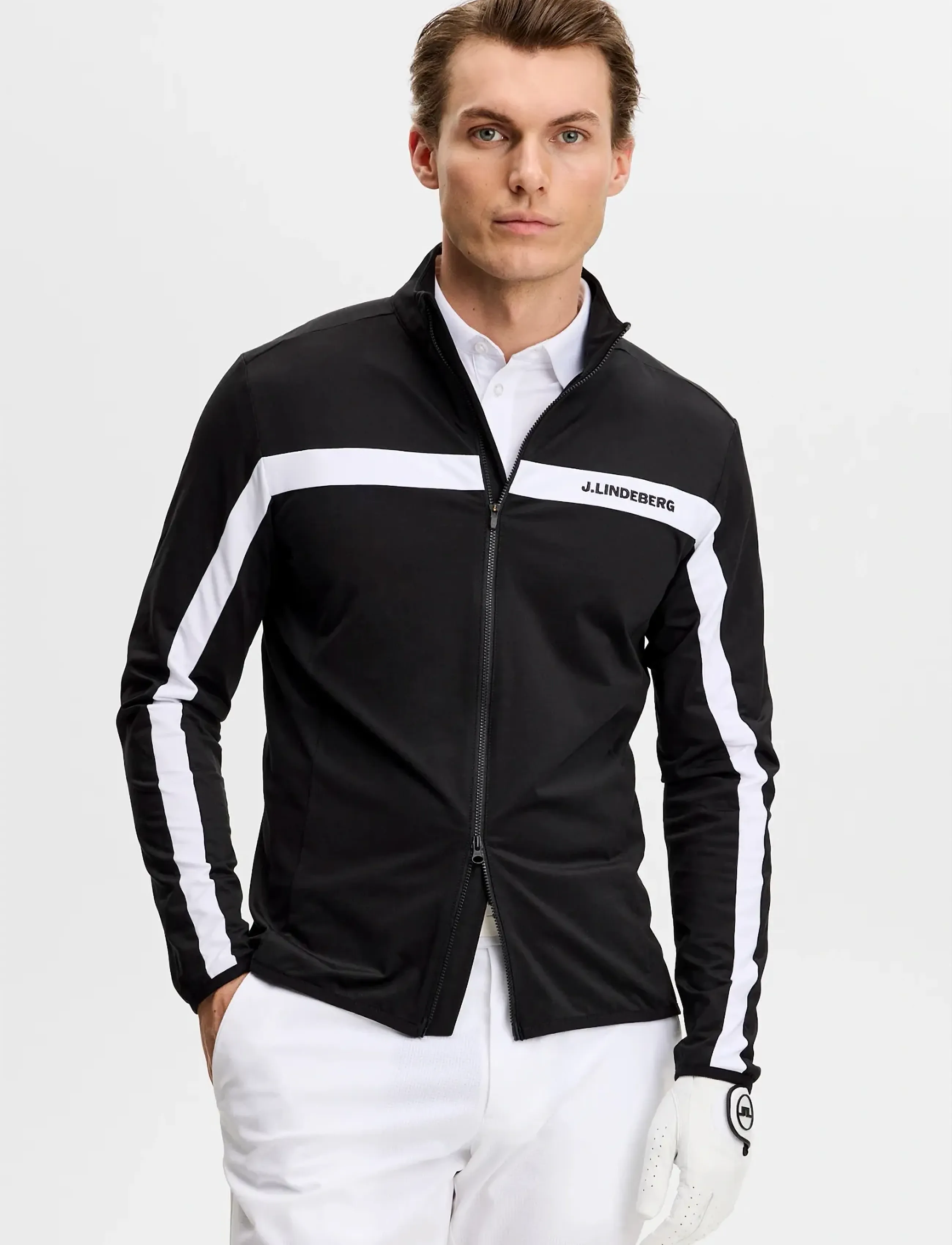 J. Lindeberg Jarvis Mid Layer, M, Sport Fleeces & Midlayers, Schwarz - Männerswear