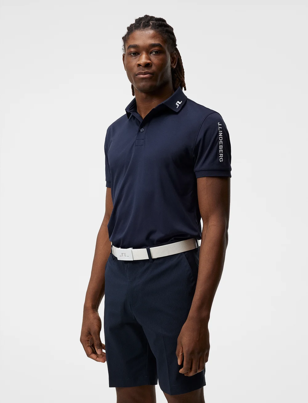 J. Lindeberg - Tour Tech Reg Fit Golf Polo - toppar & t-shirts - jl navy - 0