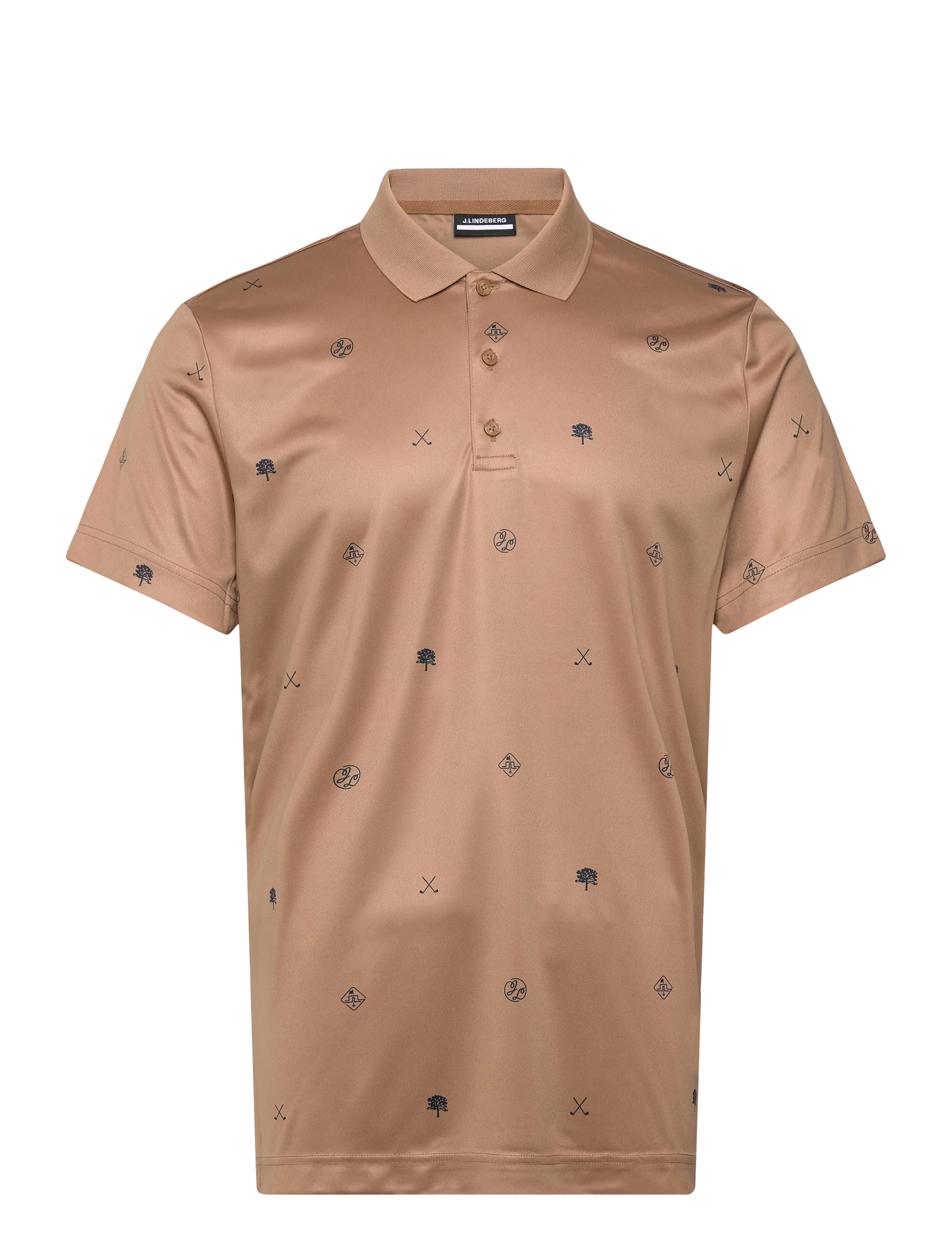 J. Lindeberg Club House Motif Polo, S, Beige, Sport Polos > Sport Short-sleeved Polos, Herre