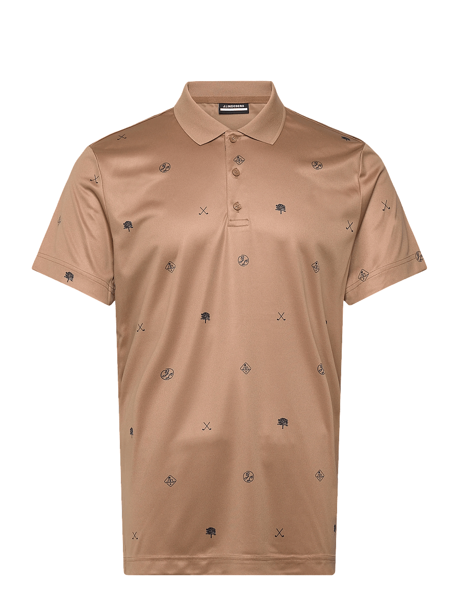 J. Lindeberg - Club House Motif Polo - tops & t-shirts - golf micro tigers eye s - 0