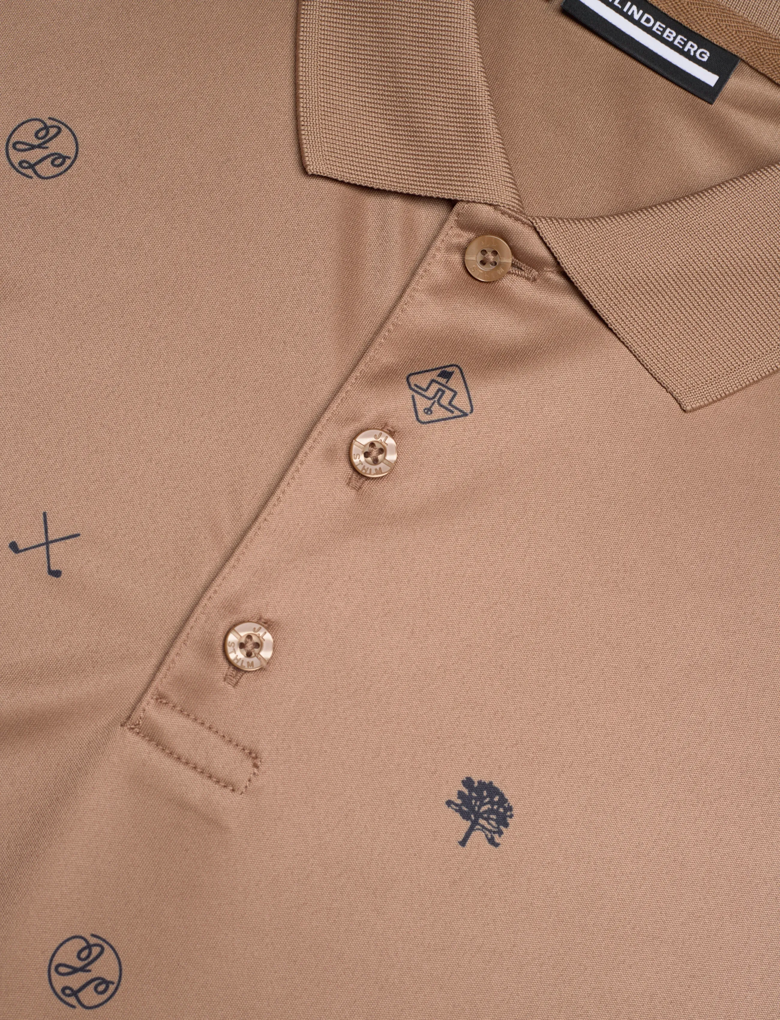 J. Lindeberg - Club House Motif Polo - tops & t-shirts - golf micro tigers eye s - 2