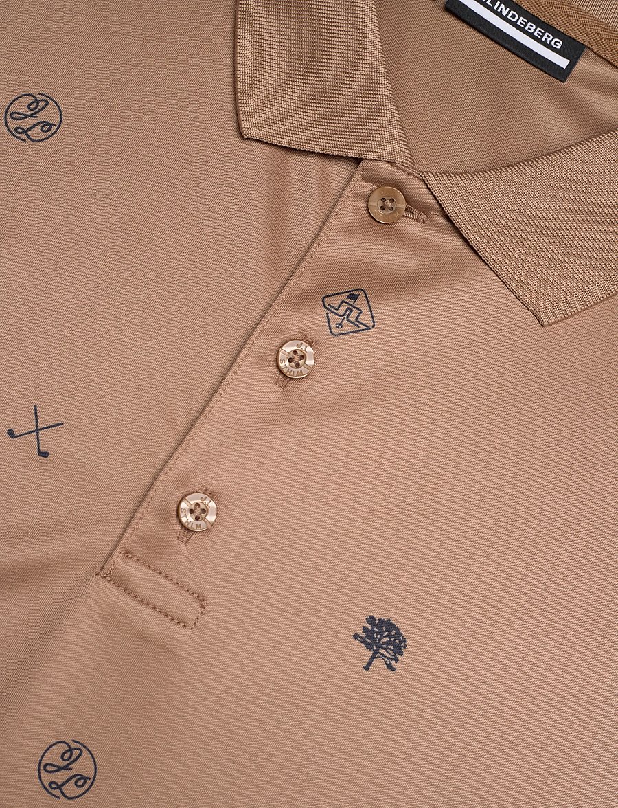 J. Lindeberg - Club House Motif Polo - tops & t-shirts - golf micro tigers eye s - 2