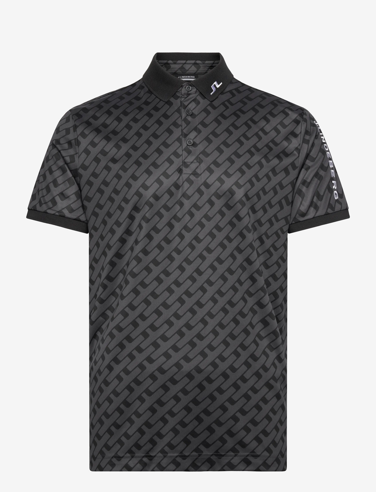 J. Lindeberg - Tour Tech Print Polo - tour geo tonal black m - 1