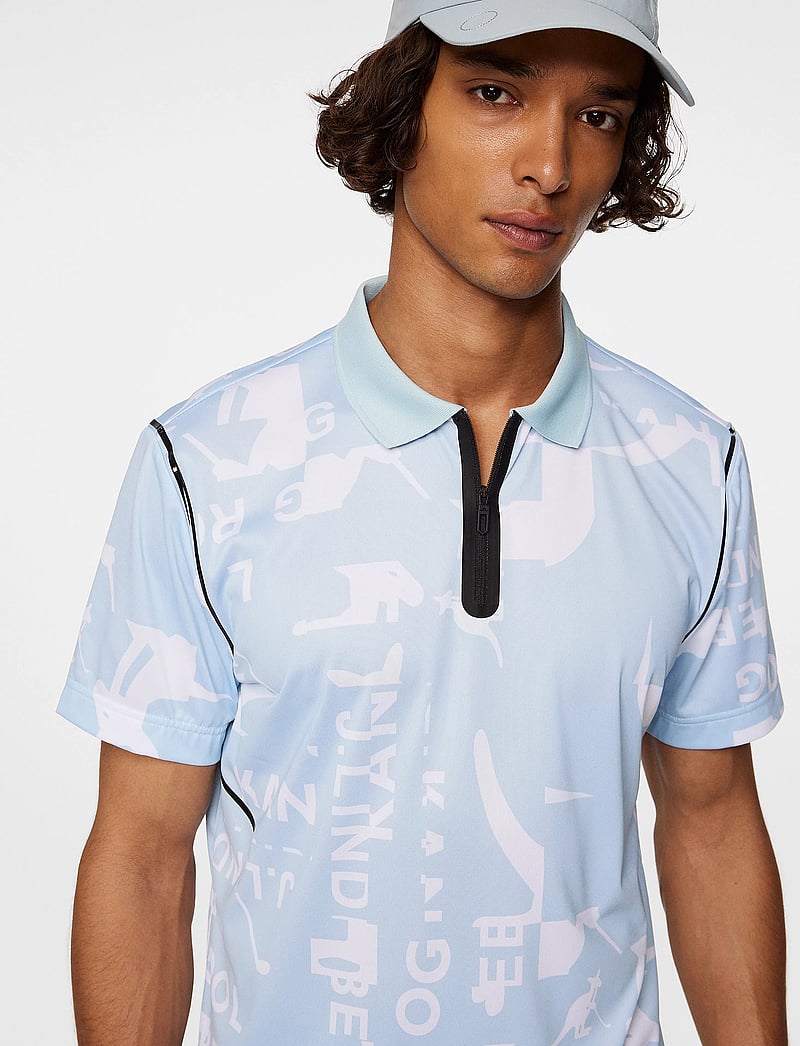 J. Lindeberg - Miro Print Polo - alussärgid ja t-särgid - jl kangol wintersky white m - 5