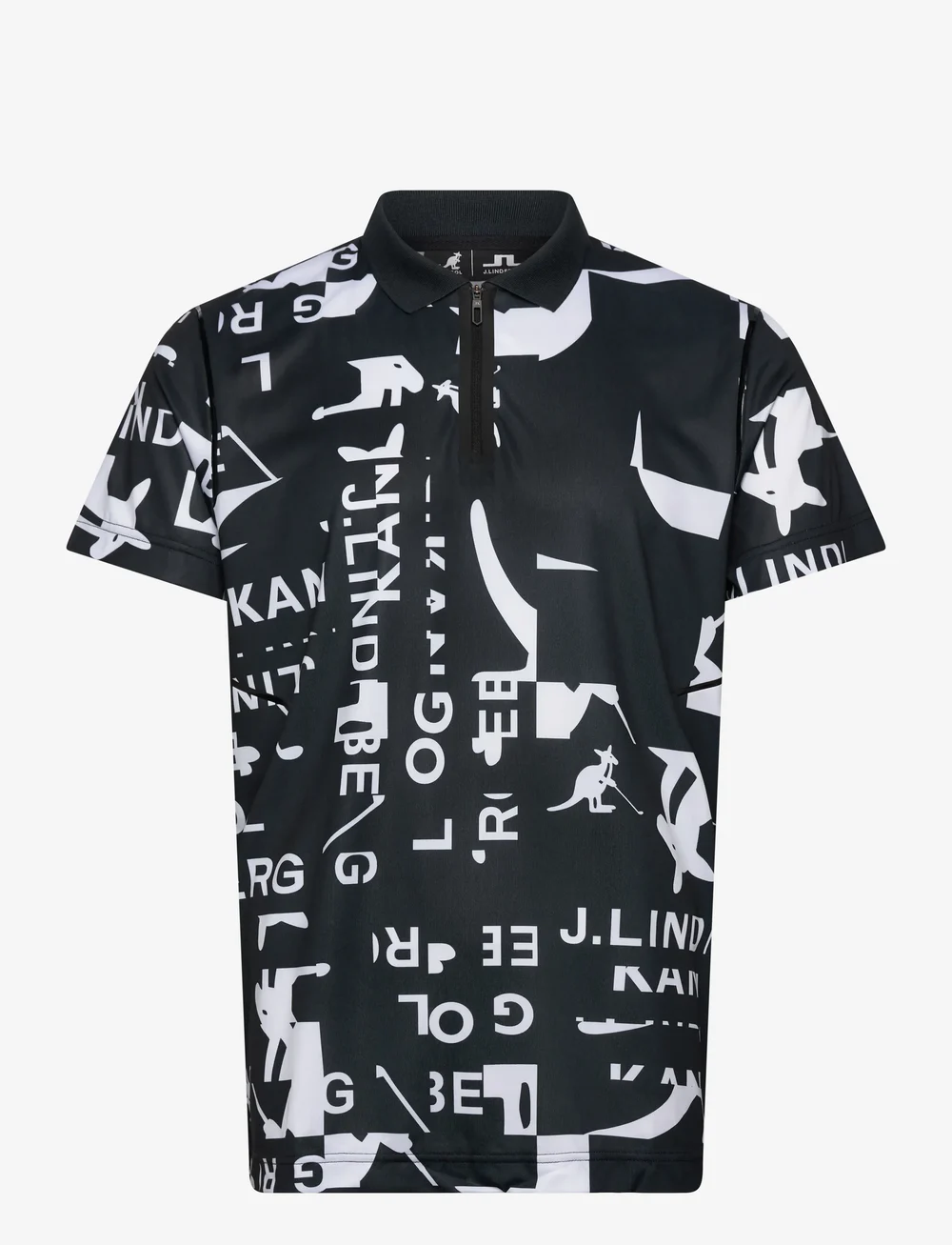 J. Lindeberg - Miro Print Polo - oberteile & t-shirts - jl kangol black white m - 1