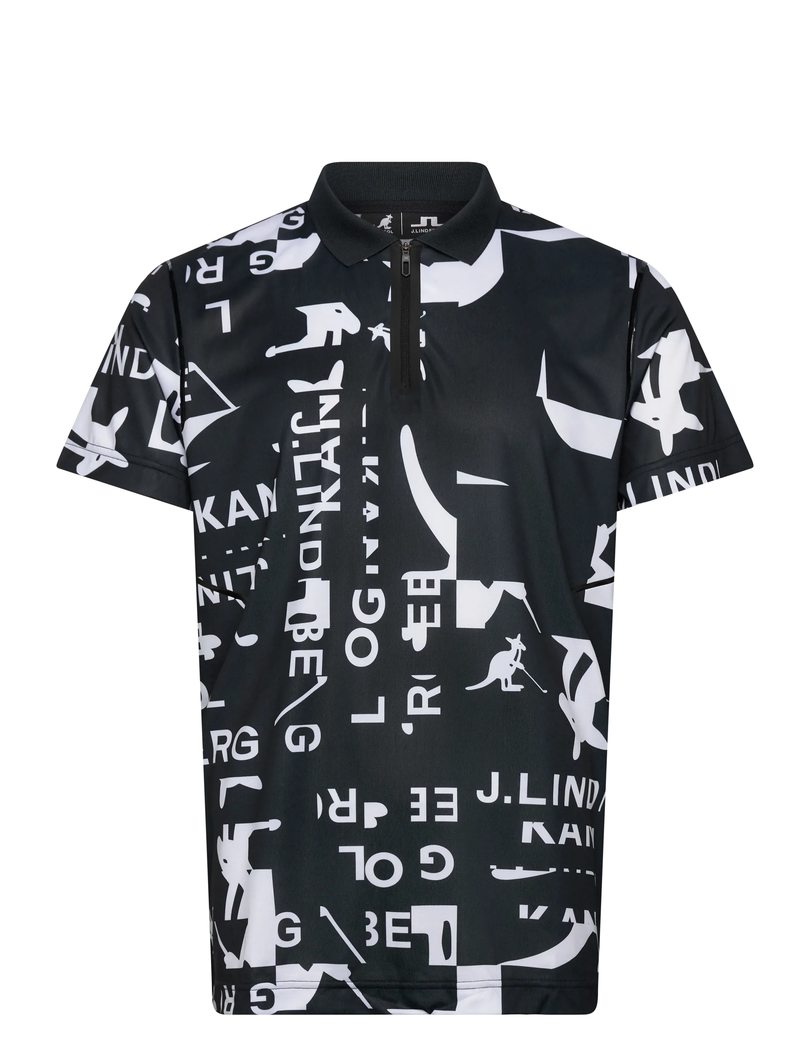 J. Lindeberg - Miro Print Polo - jl kangol black white m - 1