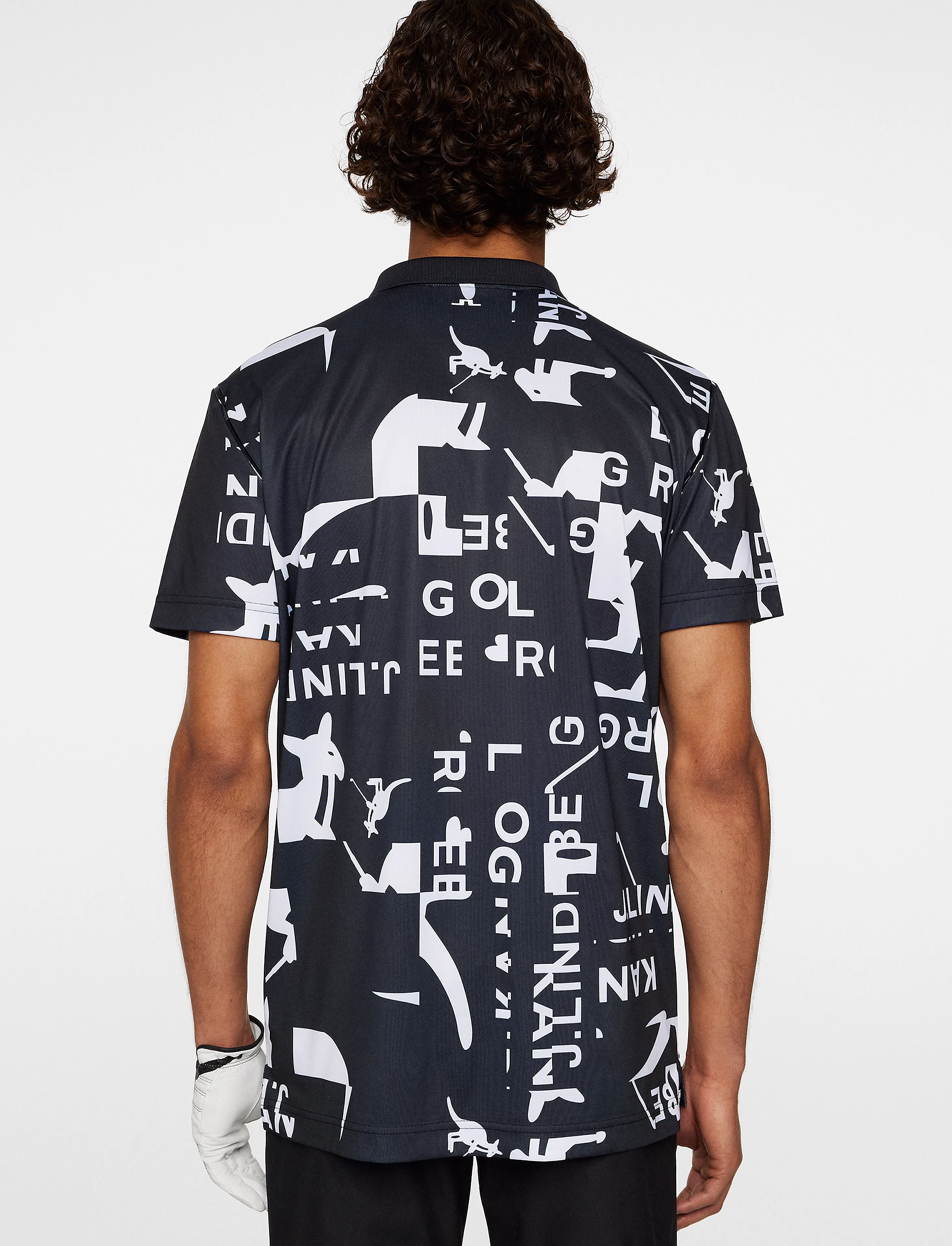J. Lindeberg - Miro Print Polo - jl kangol black white m - 3