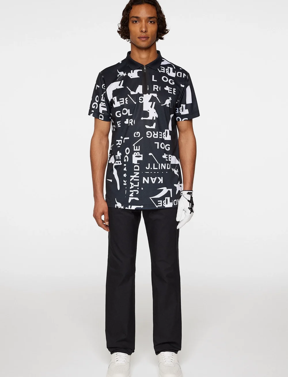 J. Lindeberg - Miro Print Polo - oberteile & t-shirts - jl kangol black white m - 4