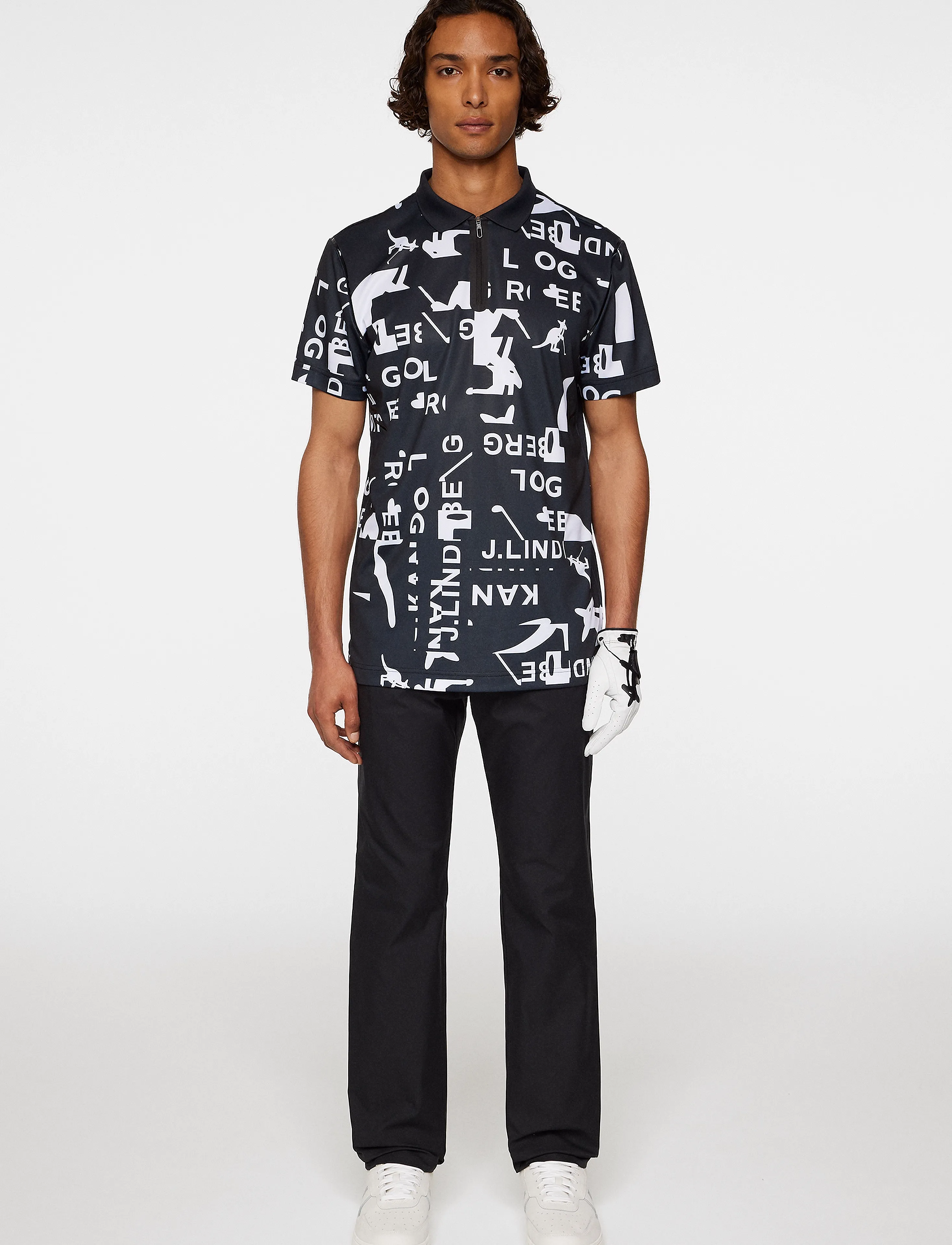 J. Lindeberg - Miro Print Polo - jl kangol black white m - 4
