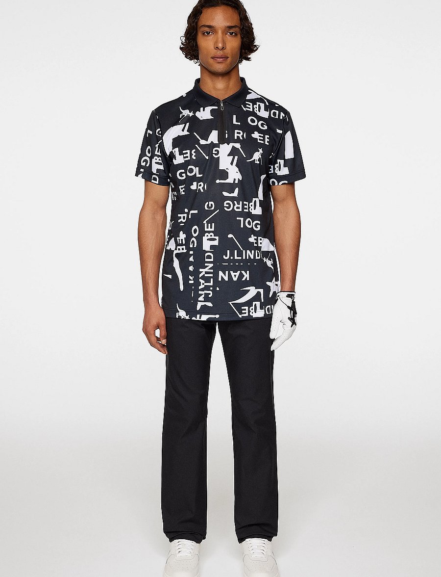 J. Lindeberg - Miro Print Polo - jl kangol black white m - 4