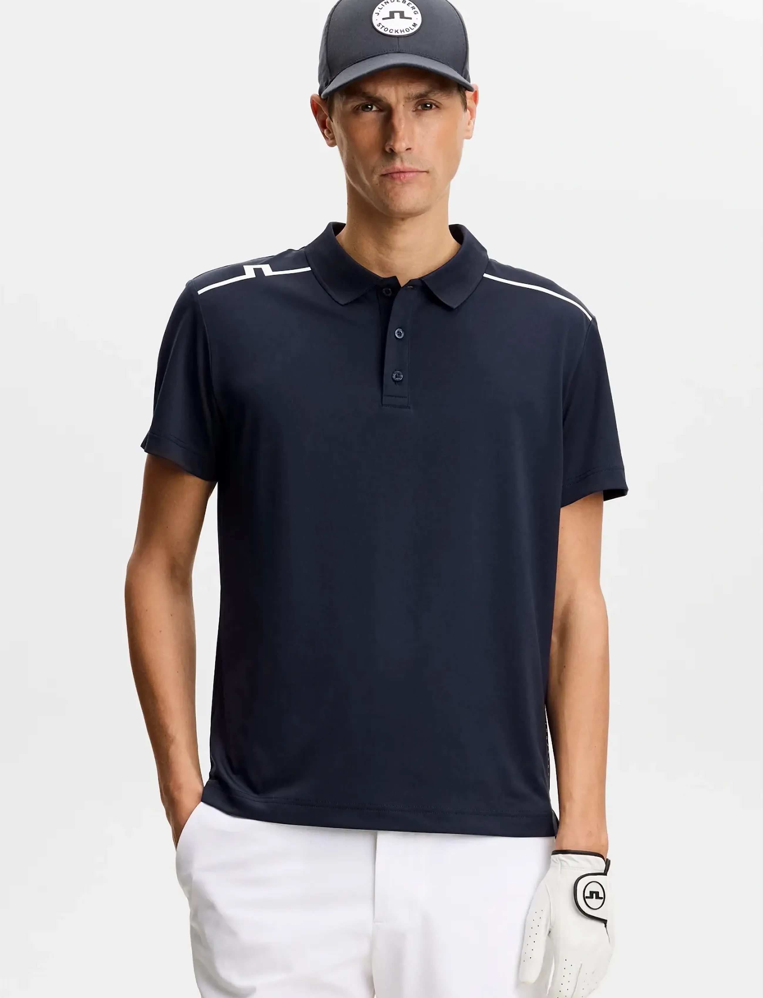 J. Lindeberg Lionel Polo, L, Navy, Sport Polos > Sport Short-sleeved Polos, Herre