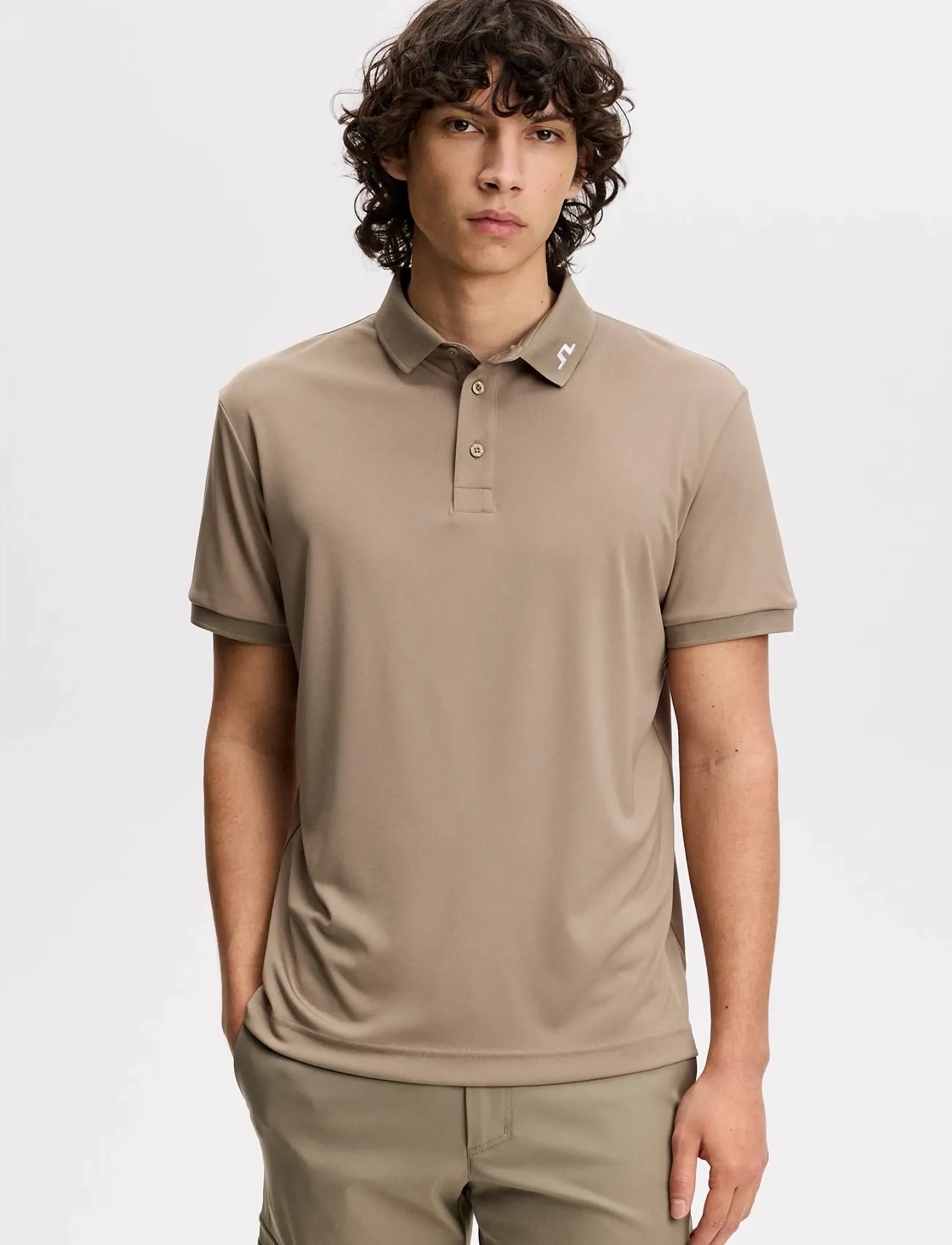 J. Lindeberg Kv Polo, M, Sport Polos, Beige - Short-sleeved Männerswear