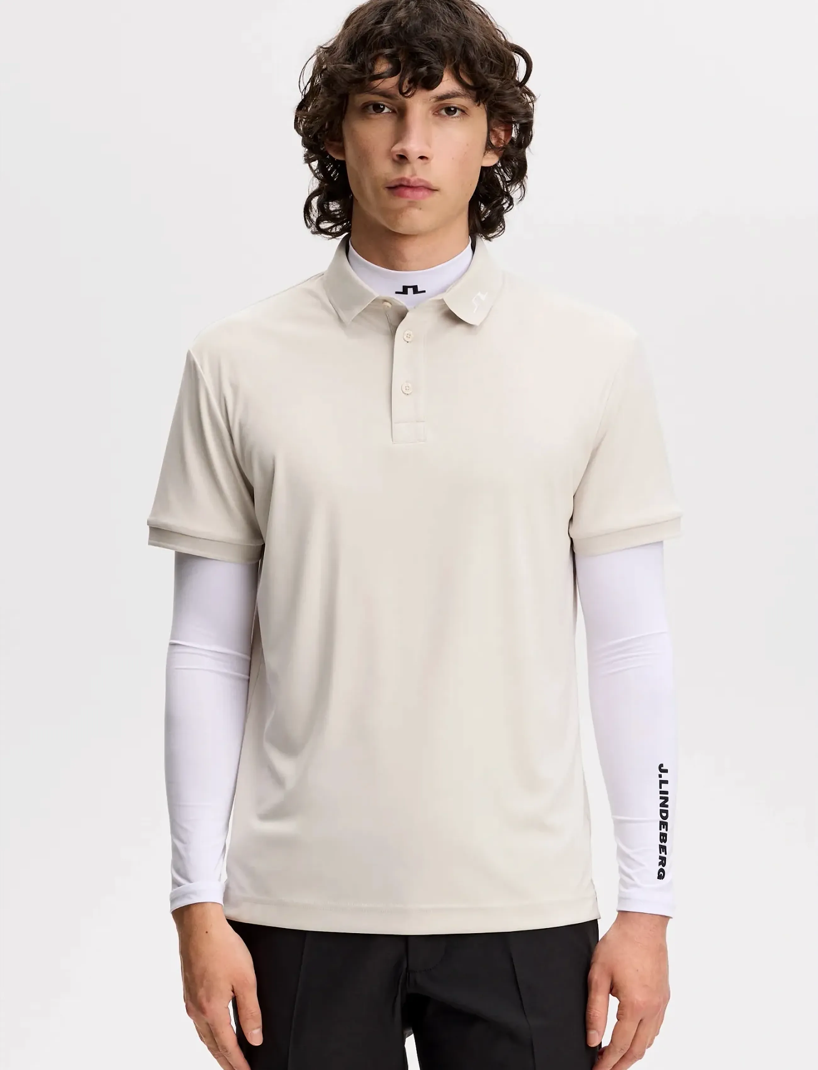 J. Lindeberg Kv Polo, M, Cream, Sport Polos > Sport Short-sleeved Polos, Herre