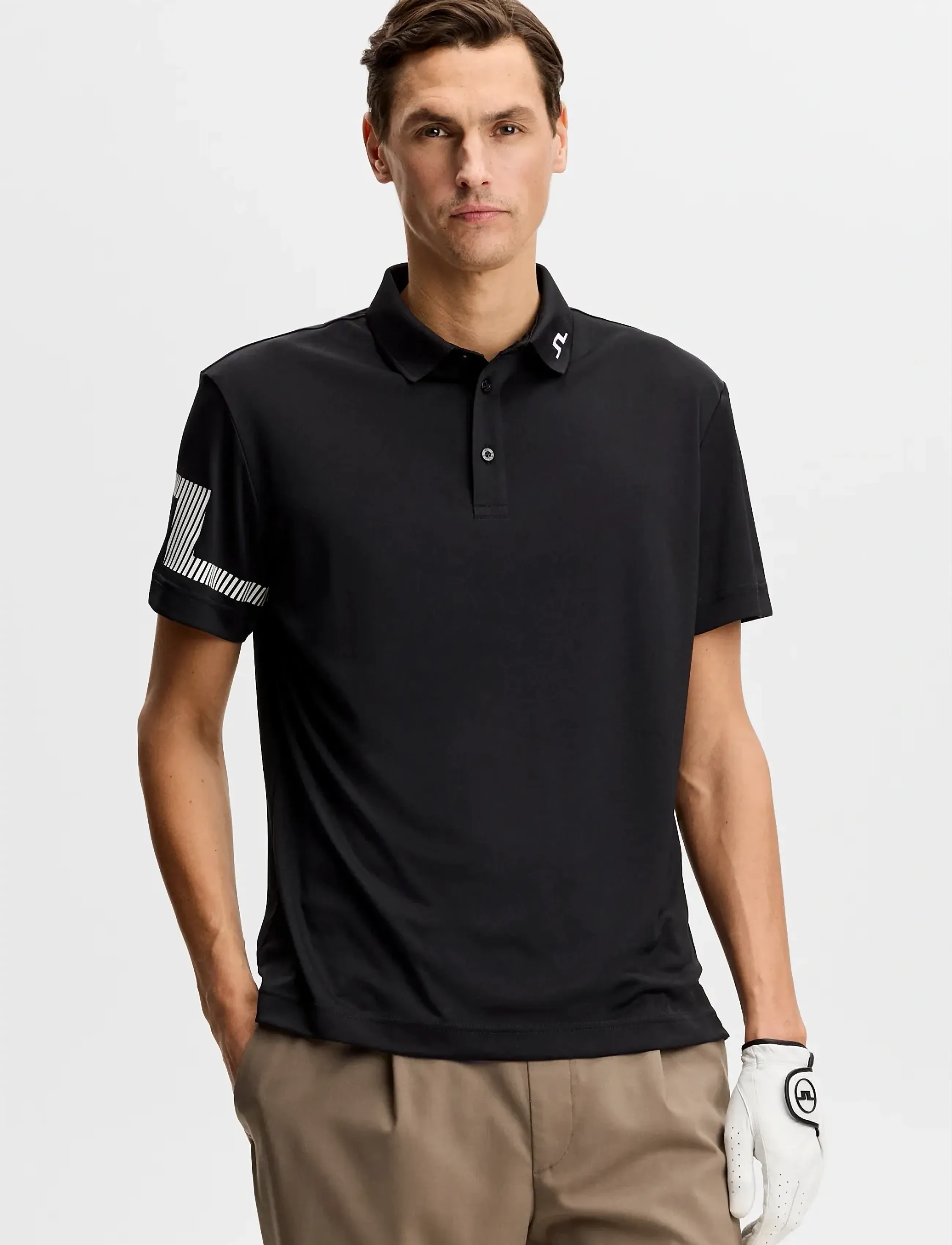 J. Lindeberg Heath Polo, S, Black, Sport Polos > Sport Short-sleeved Polos, Herre