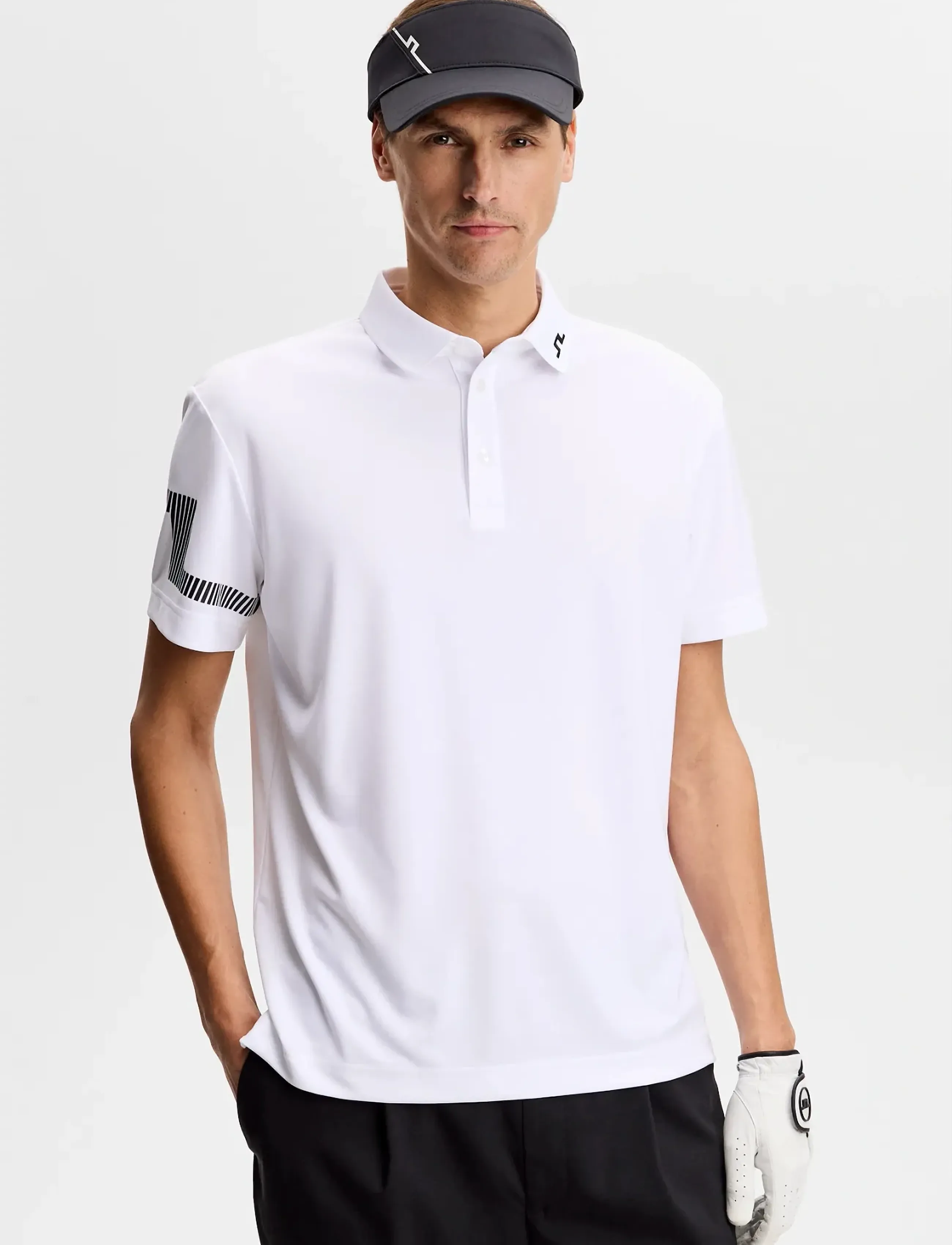 J. Lindeberg Heath Polo, S, White, Sport Polos > Sport Short-sleeved Polos, Herre
