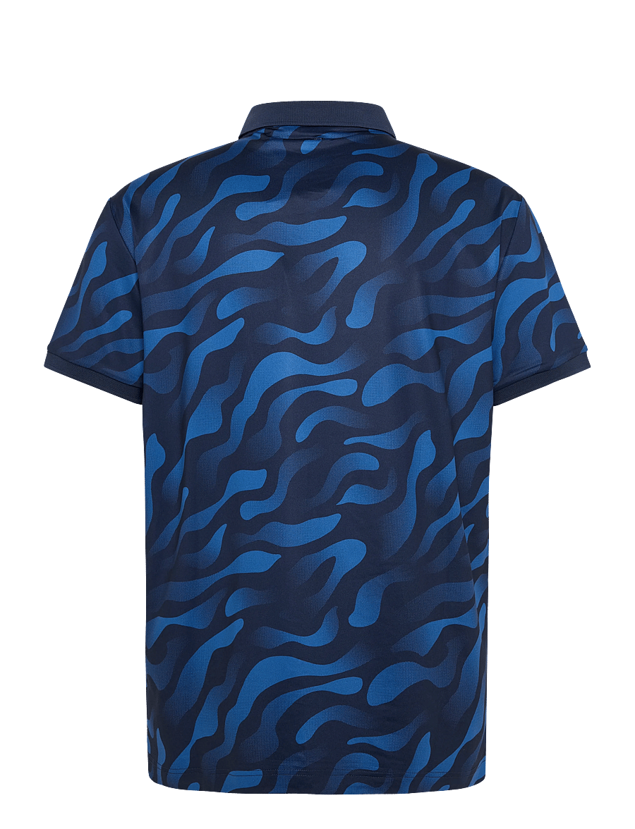 J. Lindeberg - TOUR TECH PRINT POLO - oberteile & t-shirts - bunker fade navy set m - 1