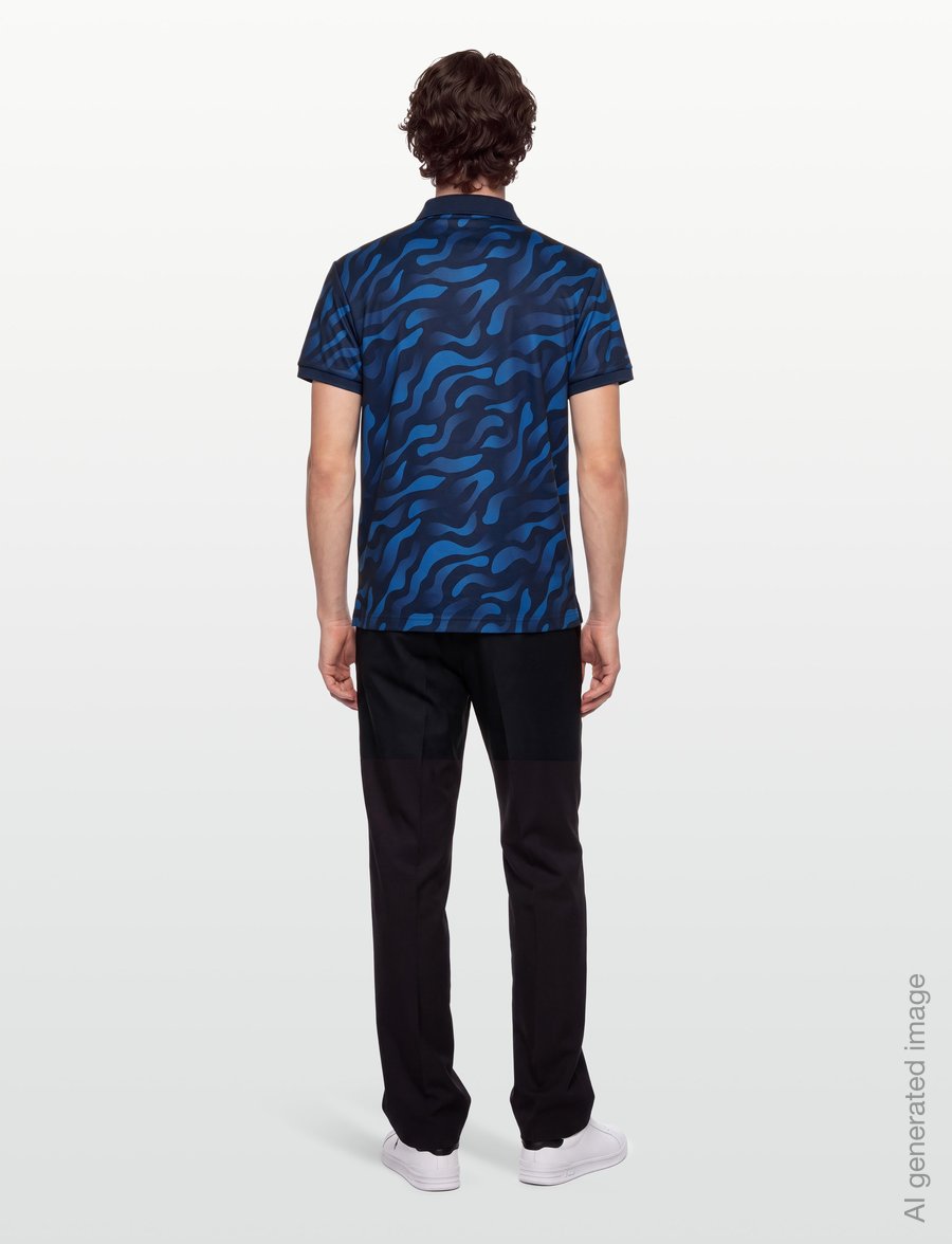 J. Lindeberg - Tour Tech Print Polo - oberteile & t-shirts - bunker fade navy set m - 4