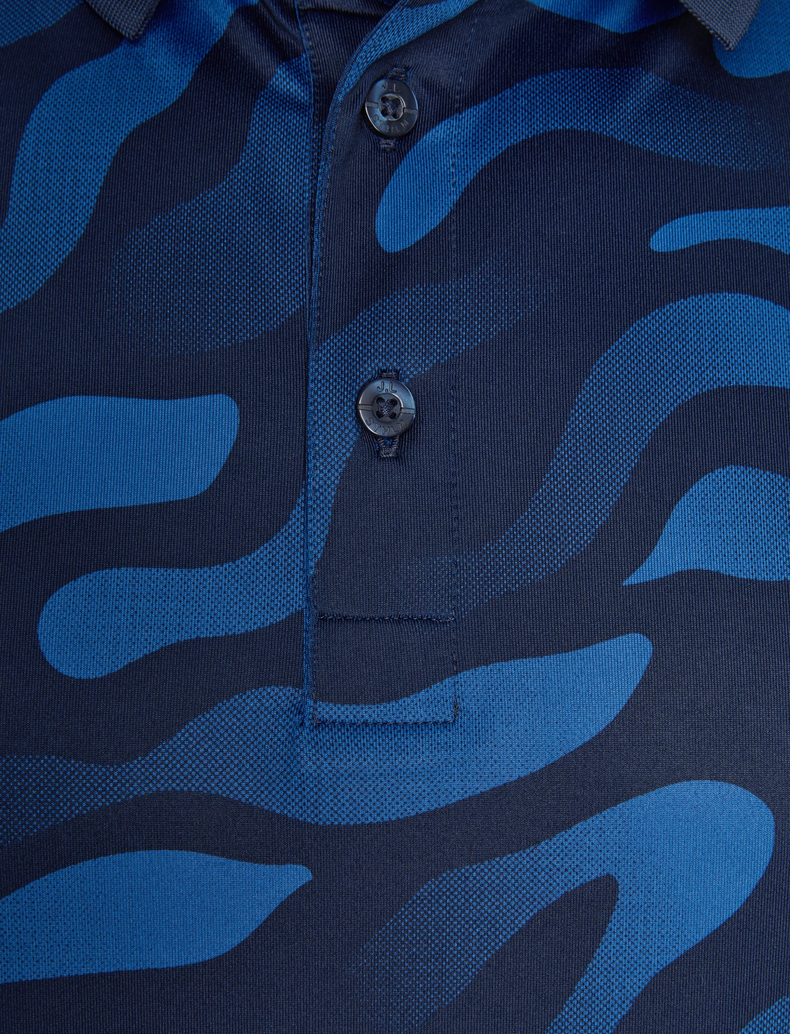 J. Lindeberg - TOUR TECH PRINT POLO - oberteile & t-shirts - bunker fade navy set m - 2