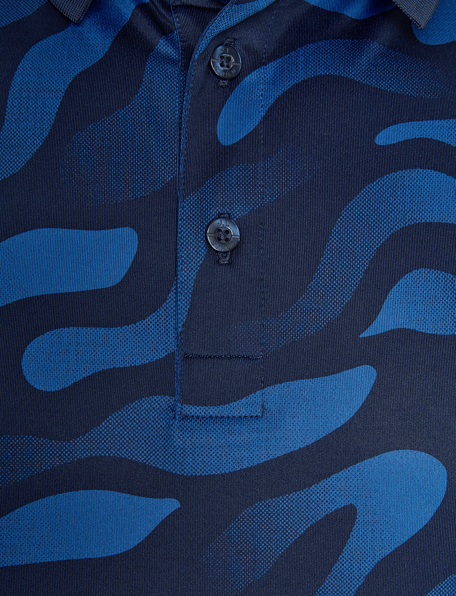 J. Lindeberg - TOUR TECH PRINT POLO - oberteile & t-shirts - bunker fade navy set m - 2