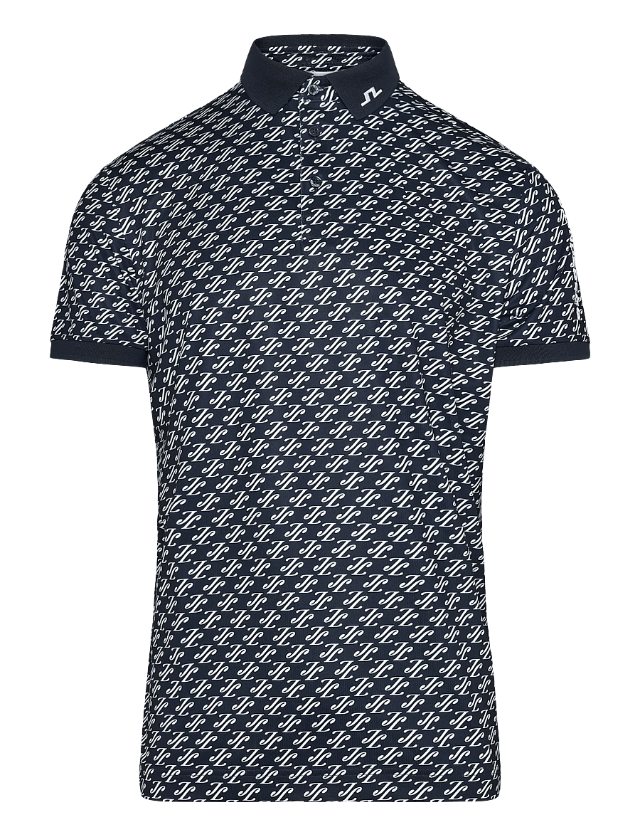 J. Lindeberg - Tour Tech Print Polo - oberteile & t-shirts - cardi jacquard s - jl navy - 0
