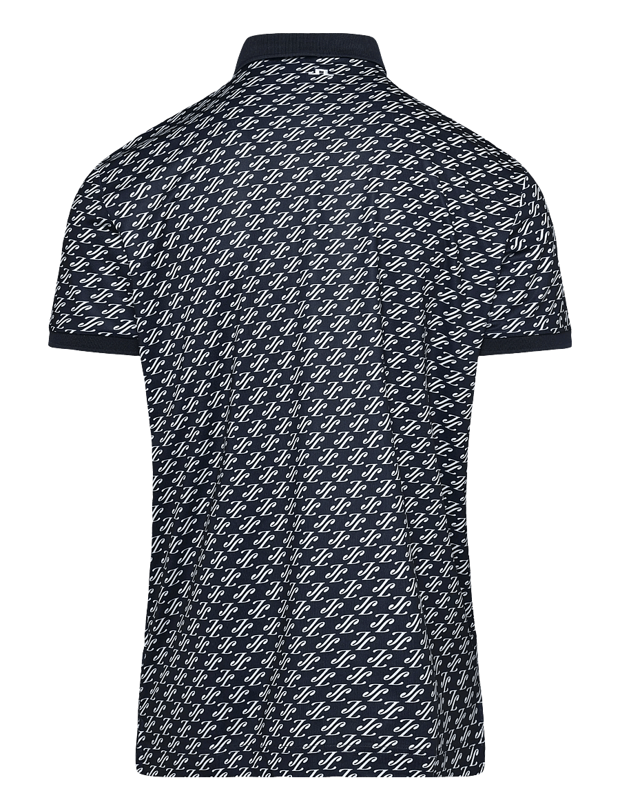 J. Lindeberg - Tour Tech Print Polo - oberteile & t-shirts - cardi jacquard s - jl navy - 1