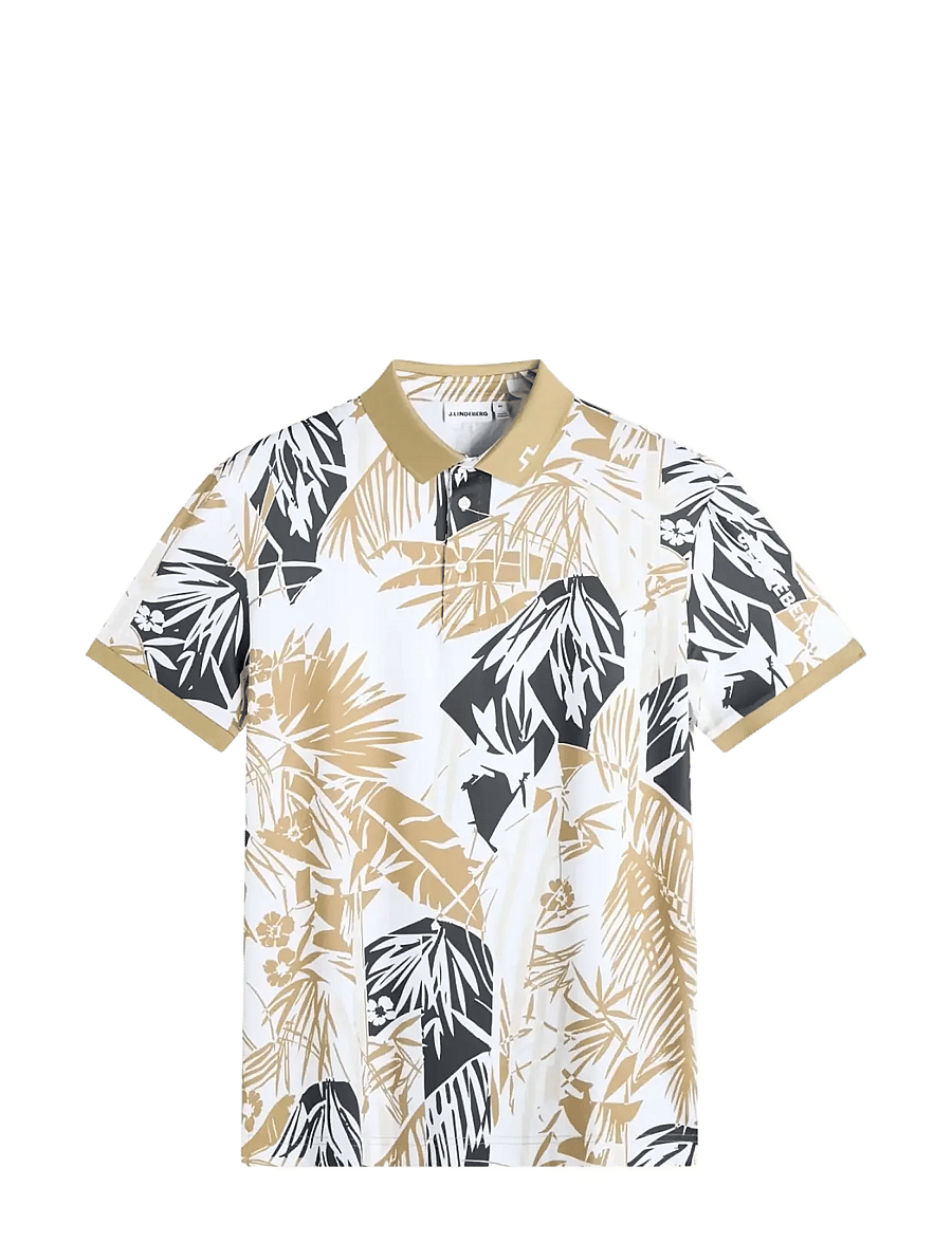 J. Lindeberg - Tour Tech Print Polo - toppe & t-shirts - grove kelp l - 1