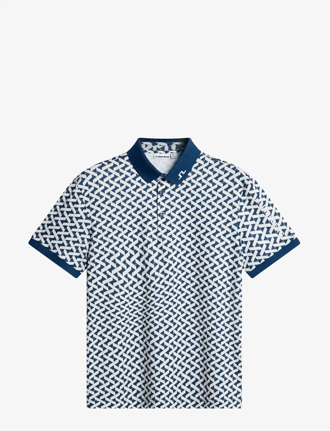 J. Lindeberg - Tour Tech Print Polo - oberteile & t-shirts - ladder estate white s - 1