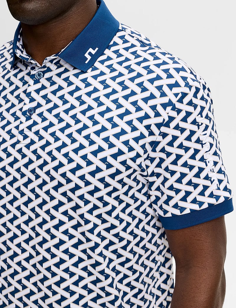 J. Lindeberg - Tour Tech Print Polo - oberteile & t-shirts - ladder estate white s - 4