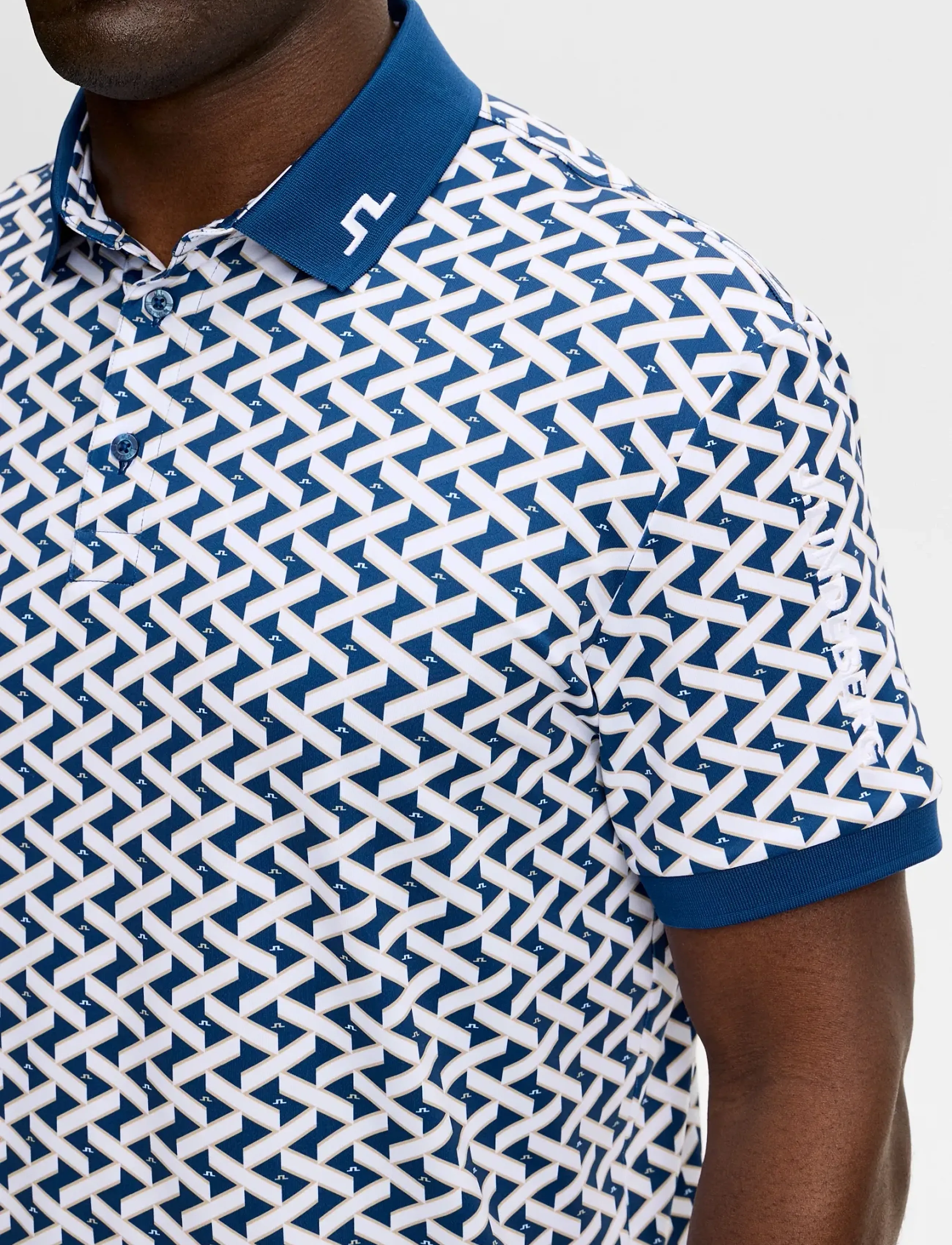 J. Lindeberg - Tour Tech Print Polo - polos - ladder estate white s - 4