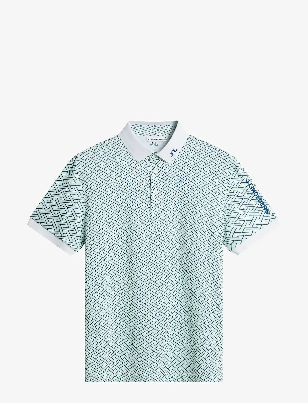 J. Lindeberg - Tour Tech Print Polo - alussärgid ja t-särgid - ladder white bay s - 1