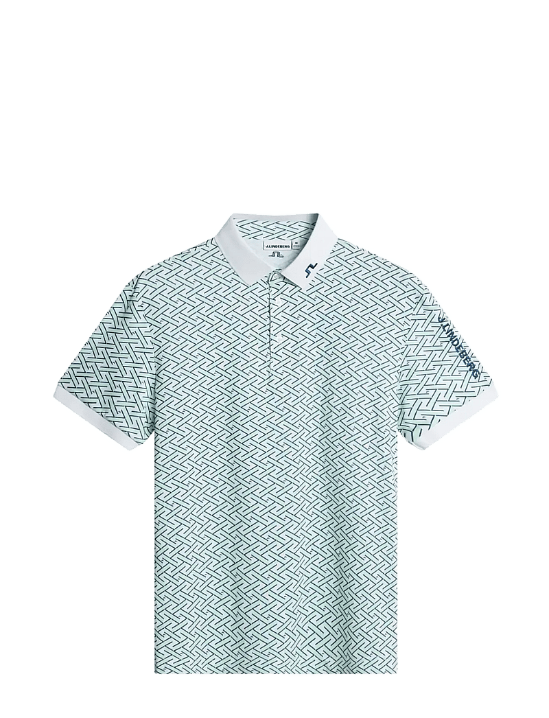 J. Lindeberg - Tour Tech Print Polo - alussärgid ja t-särgid - ladder white bay s - 1