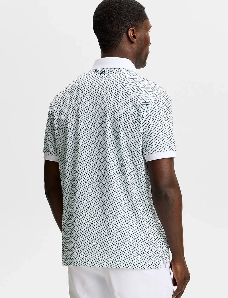 J. Lindeberg - Tour Tech Print Polo - alussärgid ja t-särgid - ladder white bay s - 2