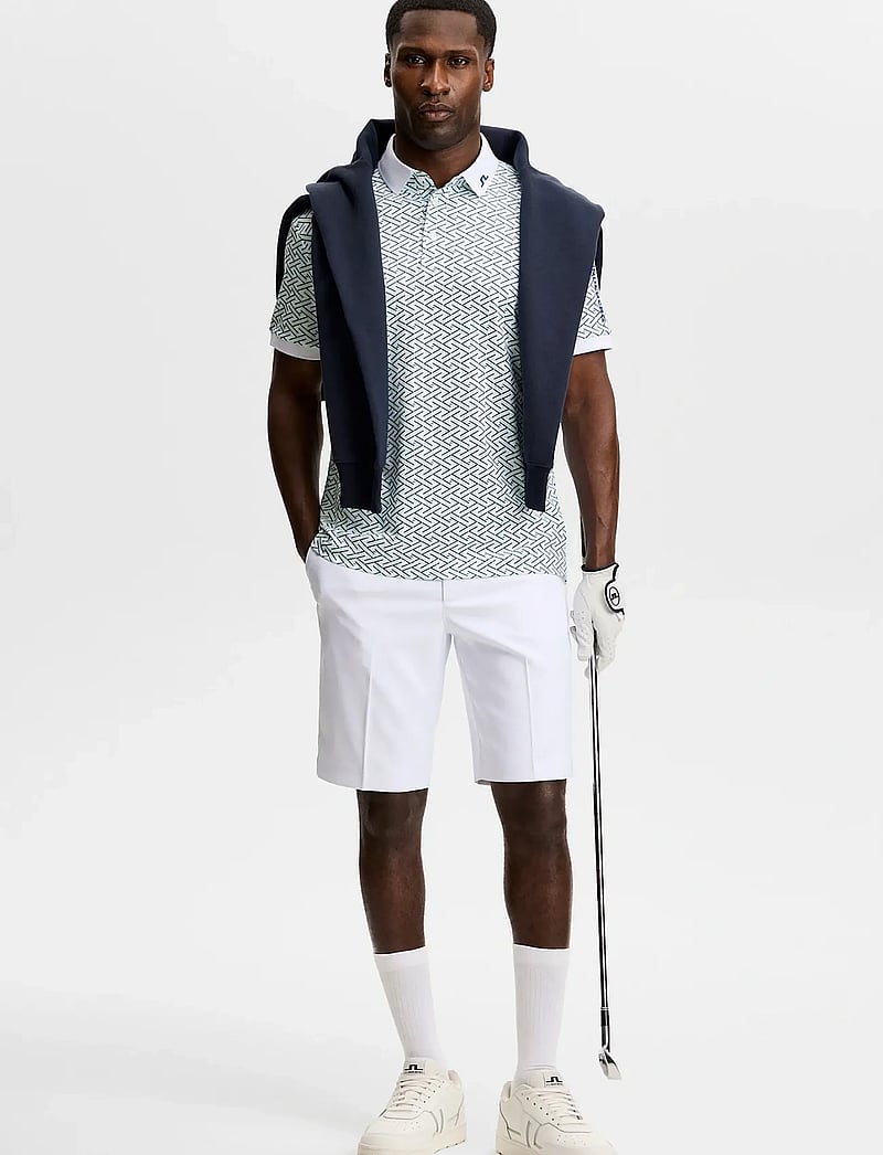 J. Lindeberg - Tour Tech Print Polo - alussärgid ja t-särgid - ladder white bay s - 3