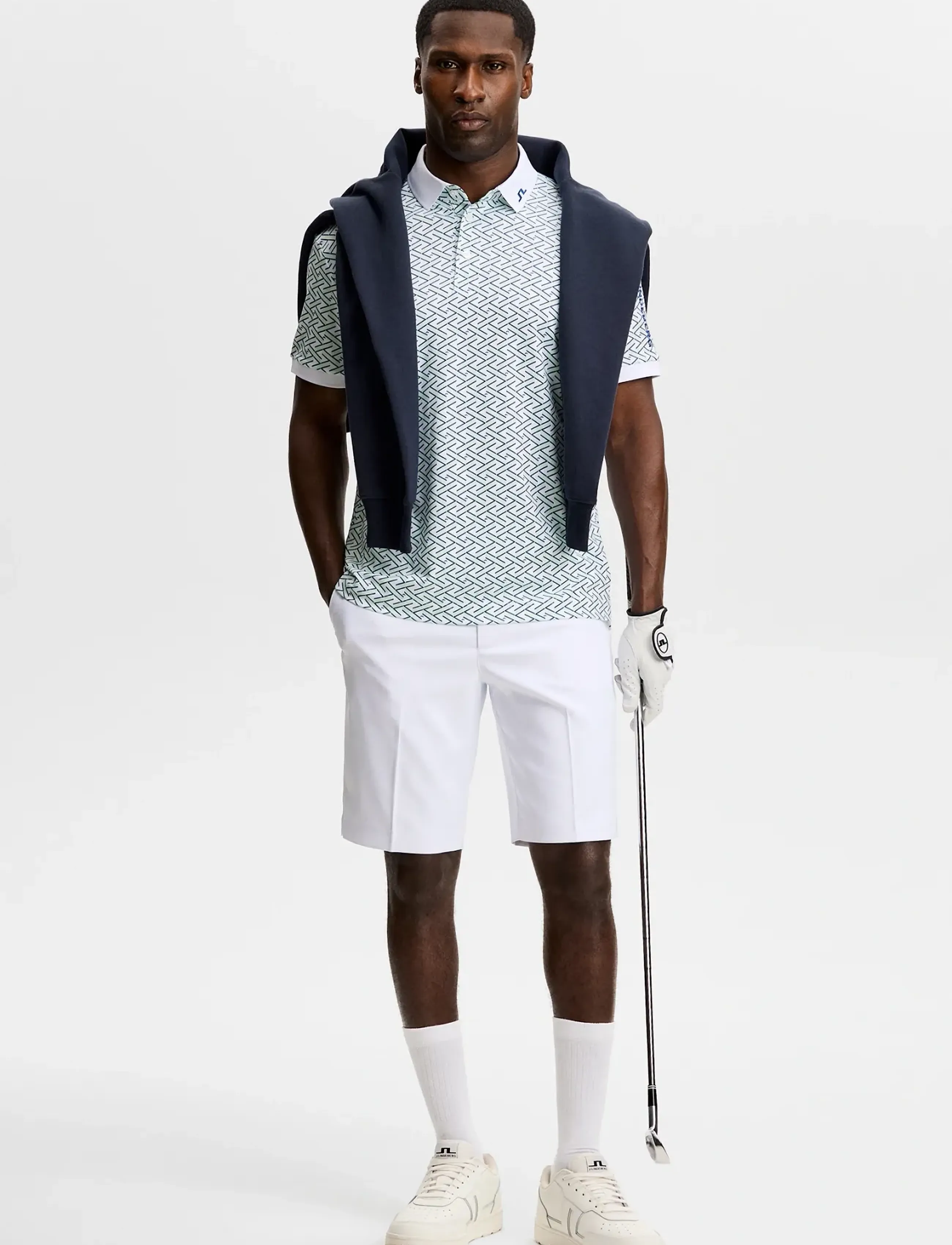 J. Lindeberg - Tour Tech Print Polo - polos - ladder white bay s - 3