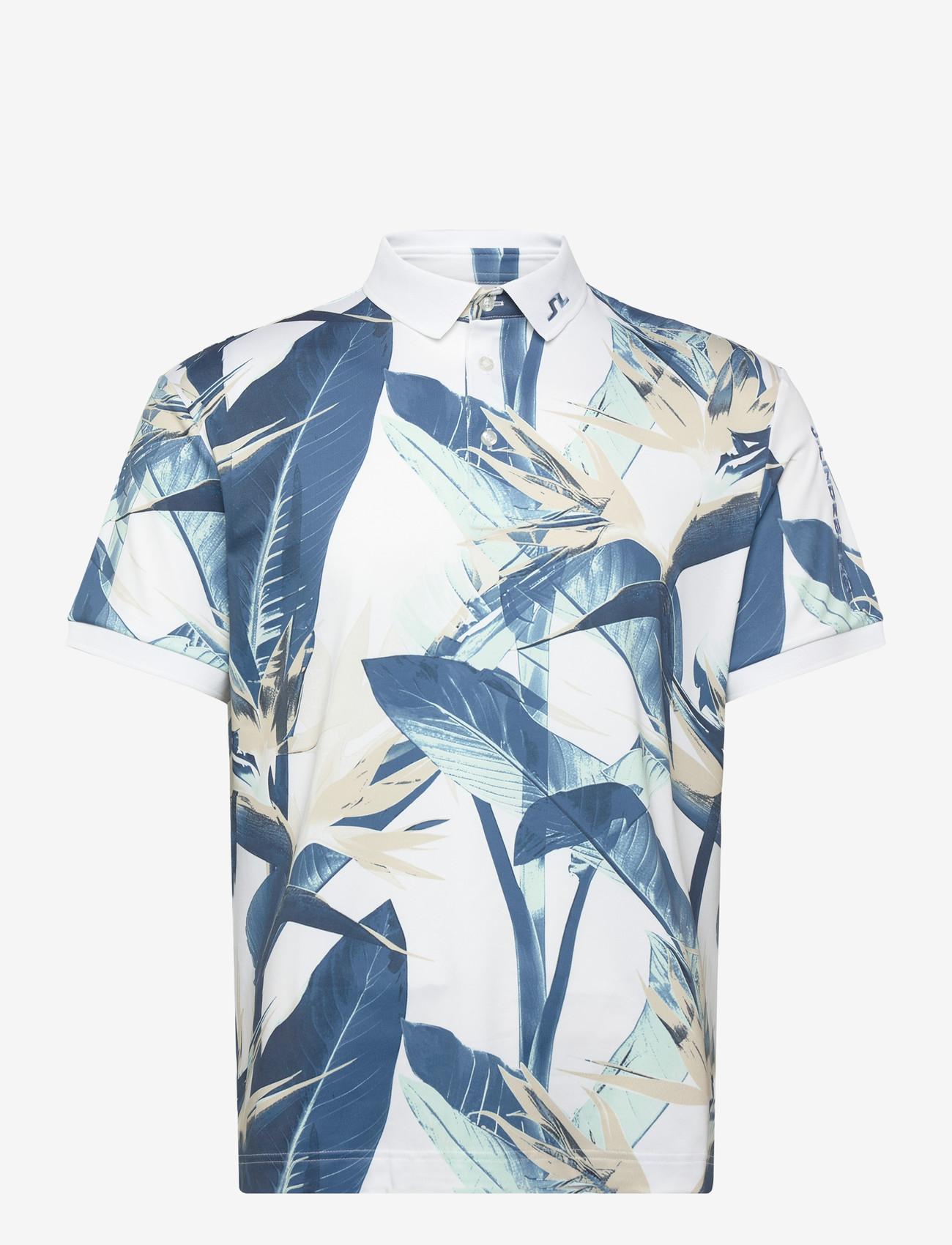 J. Lindeberg - Tour Tech Print Polo - oberteile & t-shirts - paradise skylight m - 1