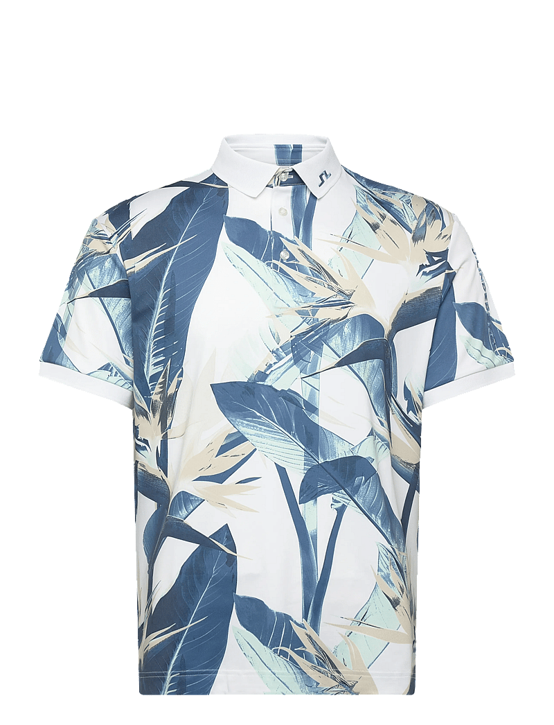 J. Lindeberg - Tour Tech Print Polo - oberteile & t-shirts - paradise skylight m - 1