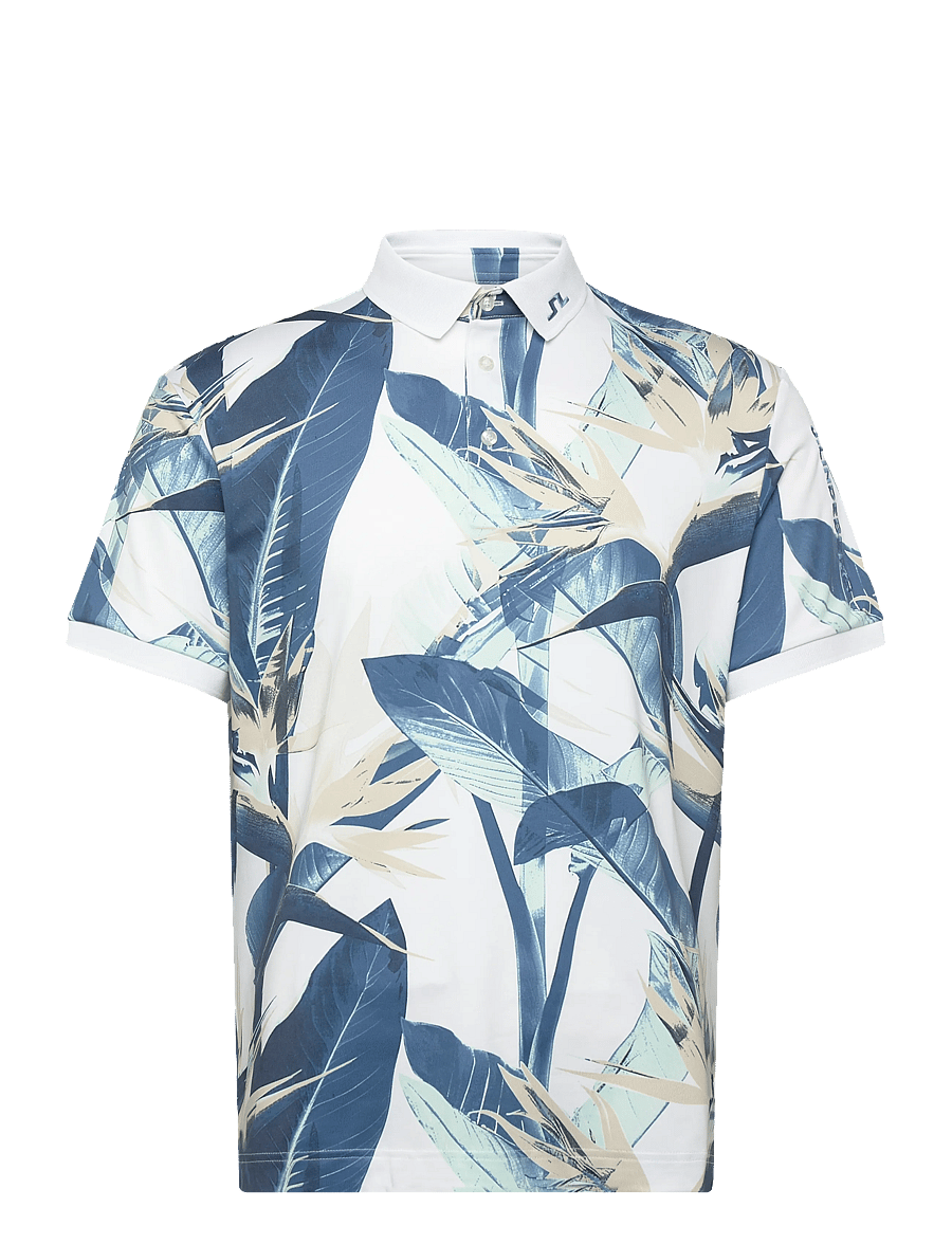 J. Lindeberg - Tour Tech Print Polo - toppar & t-shirts - paradise skylight m - 1
