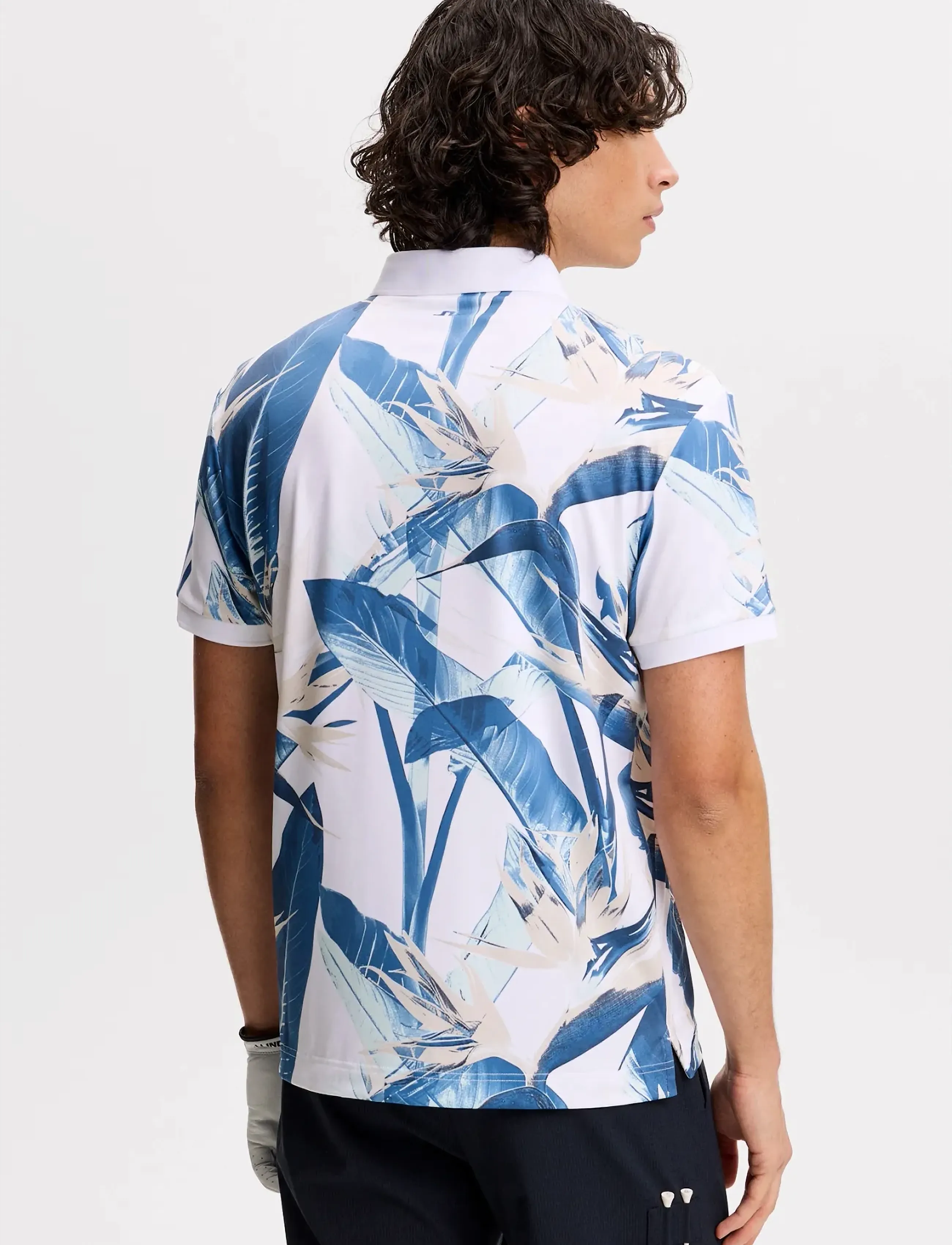J. Lindeberg - Tour Tech Print Polo - polos - paradise skylight m - 3