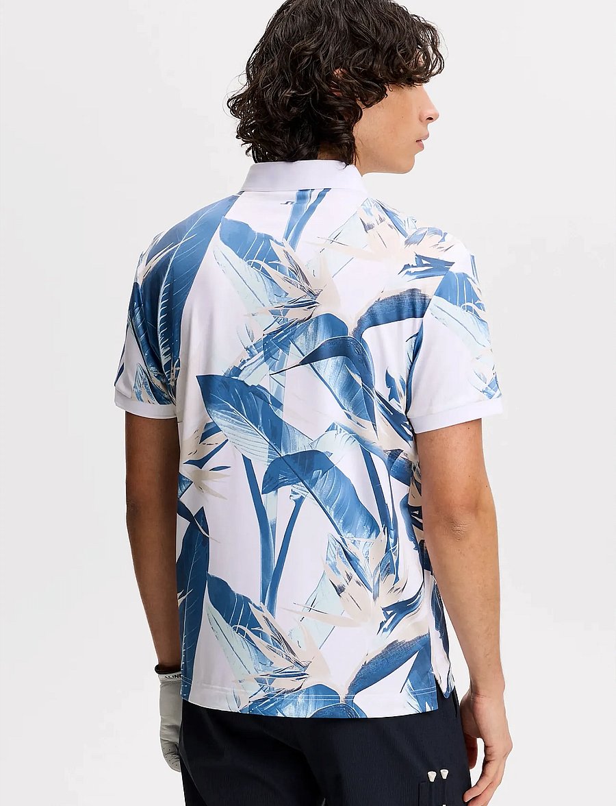 J. Lindeberg - Tour Tech Print Polo - toppar & t-shirts - paradise skylight m - 3