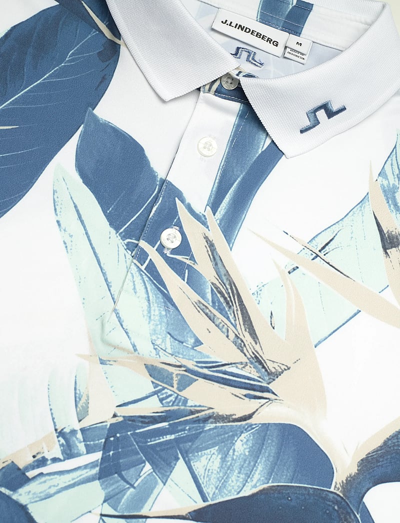 J. Lindeberg - Tour Tech Print Polo - oberteile & t-shirts - paradise skylight m - 5