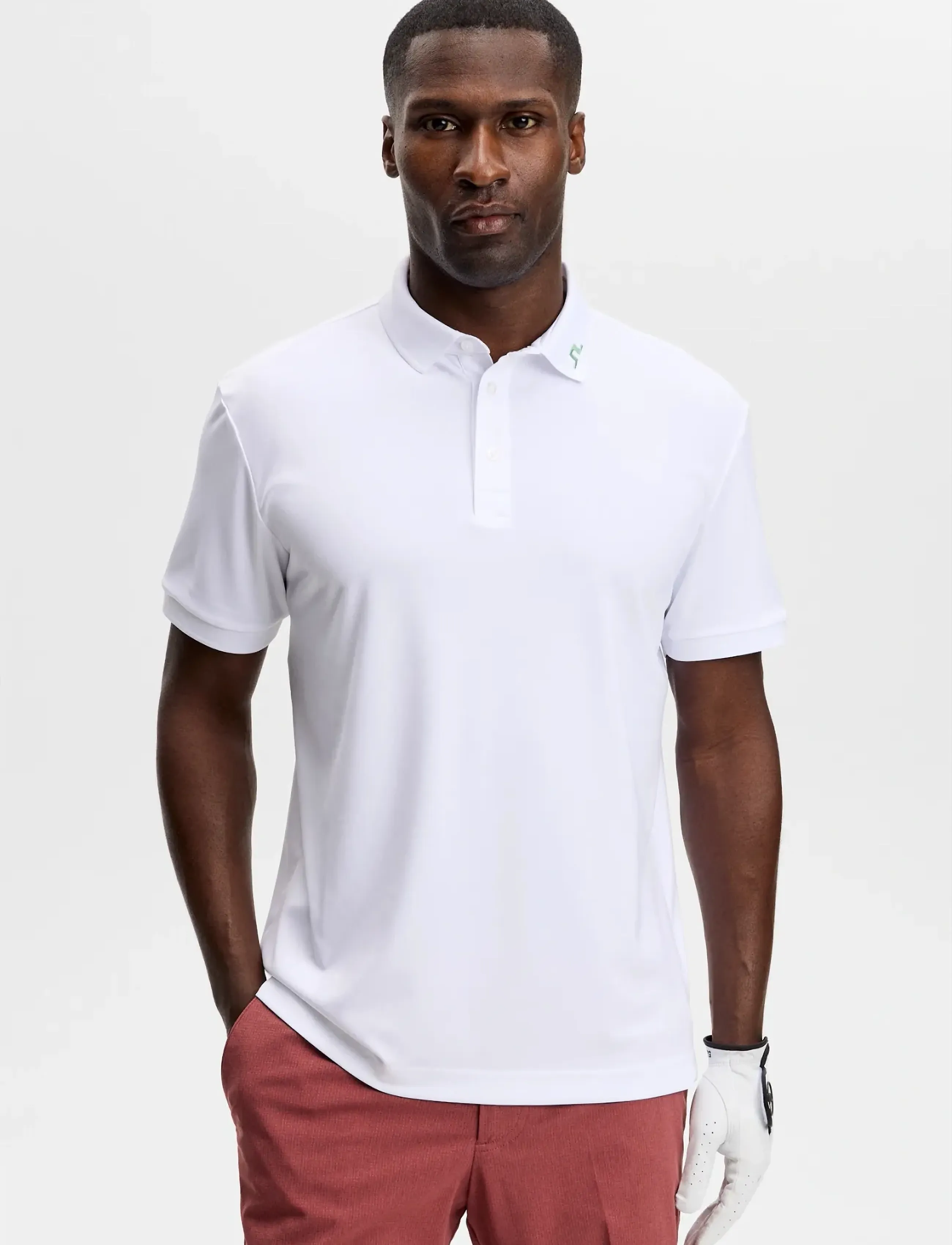 J. Lindeberg KV Print Polo - Skandinavisk - PARADISE HEDGE GREEN M / white