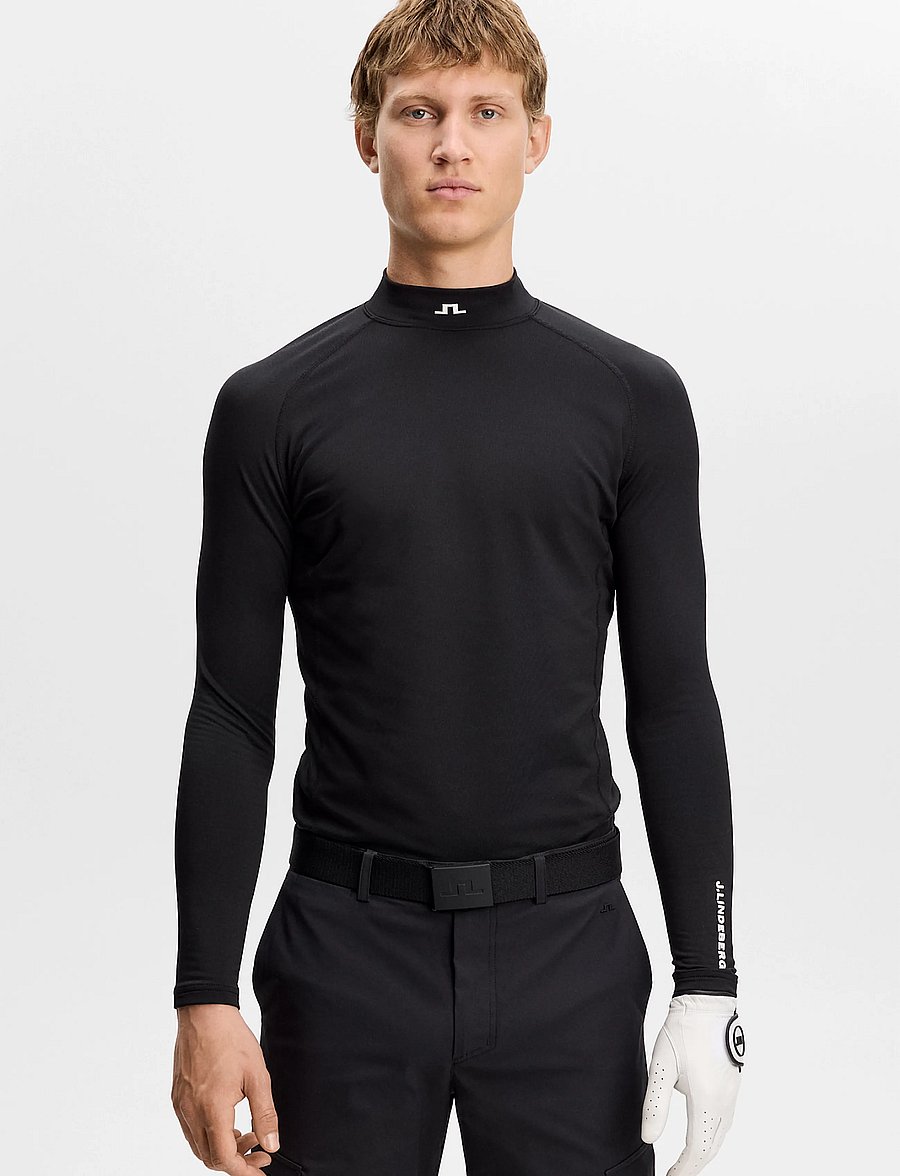 J. Lindeberg - ELLO BRUSHED TOP - långärmade tröjor - black - 0