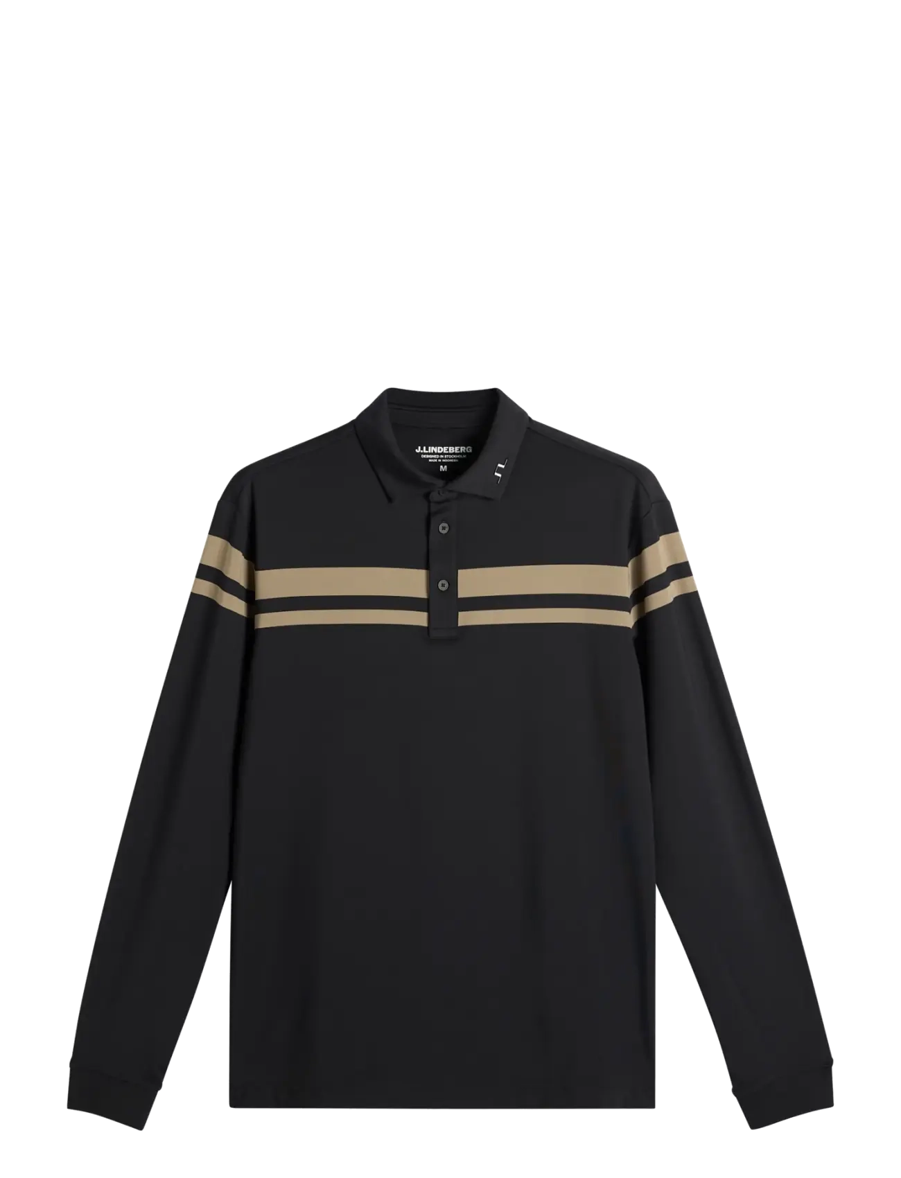 J. Lindeberg KENNY LS STRIPE POLO - Polos - BLACK / black