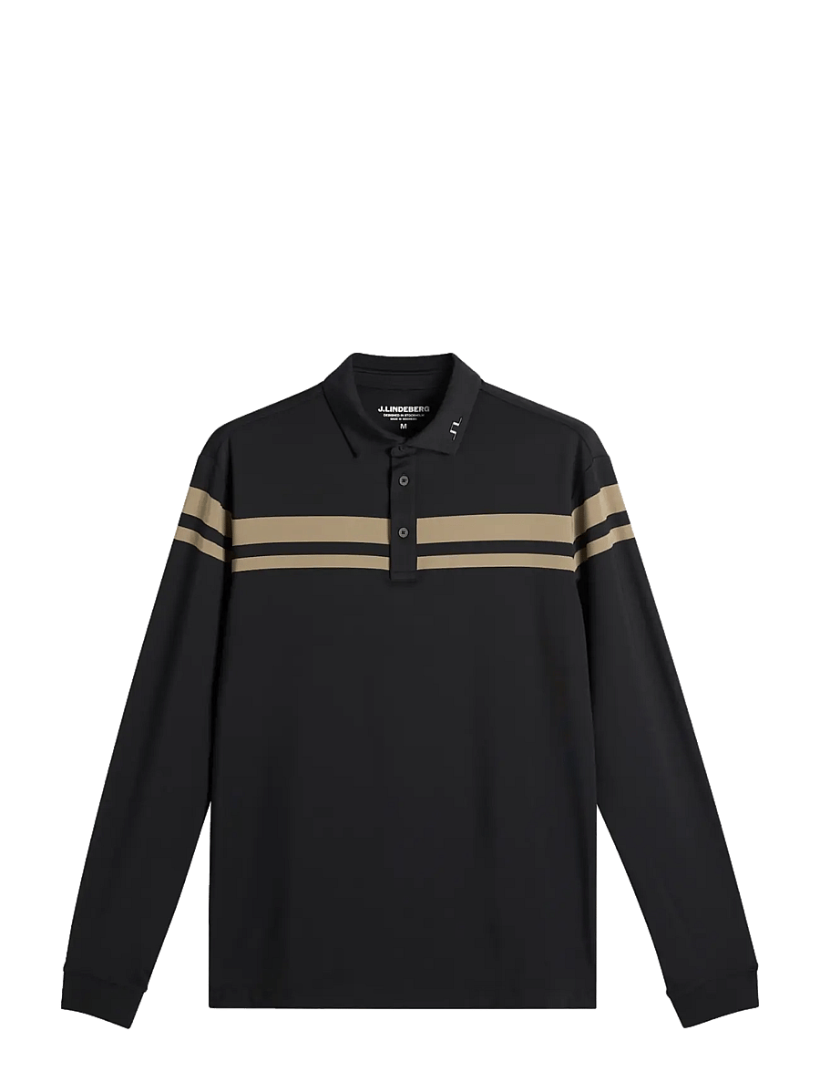 J. Lindeberg - KENNY LS STRIPE POLO - black - 1