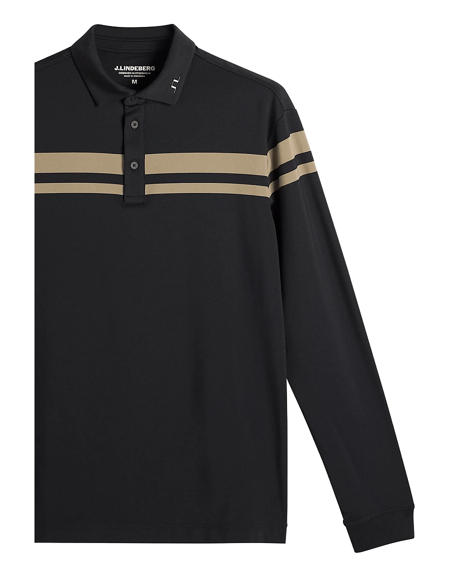 J. Lindeberg - KENNY LS STRIPE POLO - black - 2