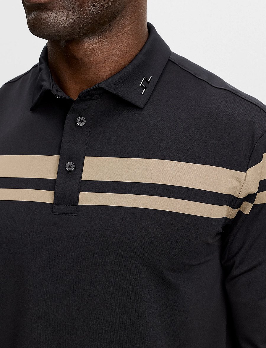 J. Lindeberg - KENNY LS STRIPE POLO - black - 5